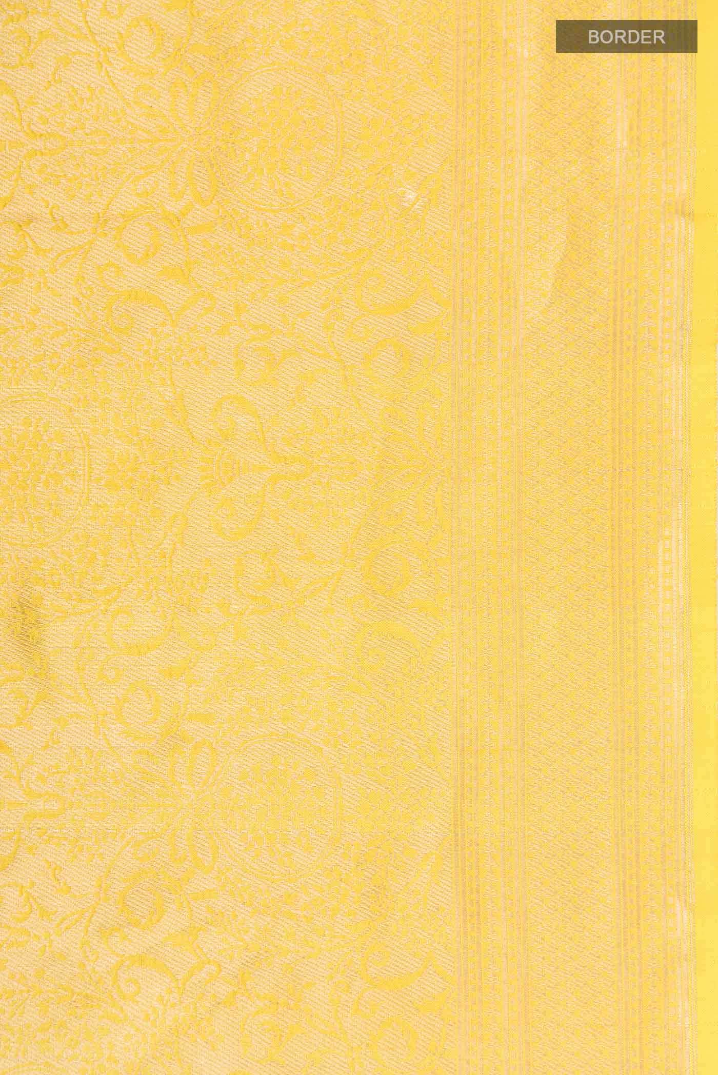 Yellow Banarasi Katan Silk Saree