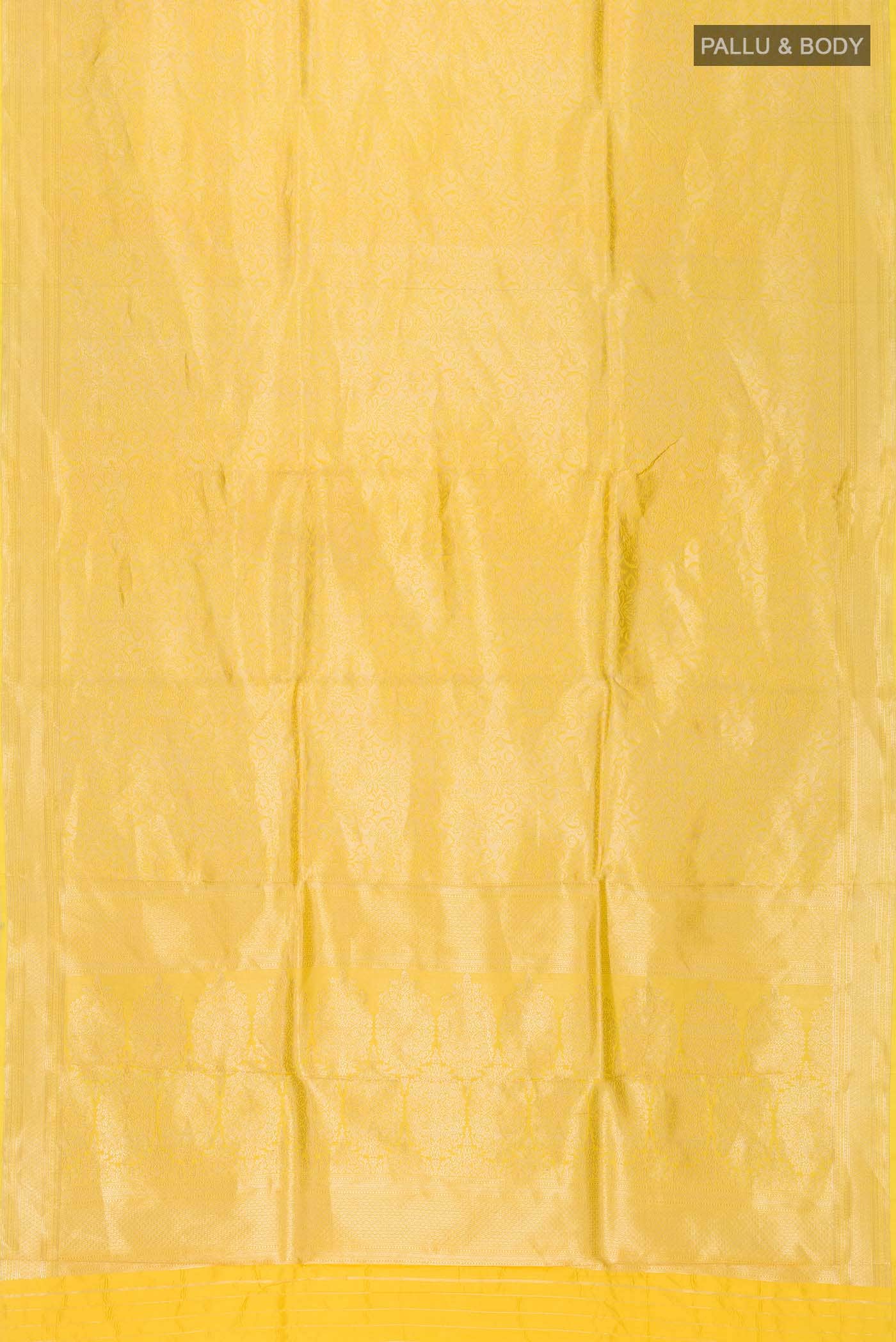 Yellow Banarasi Katan Silk Saree