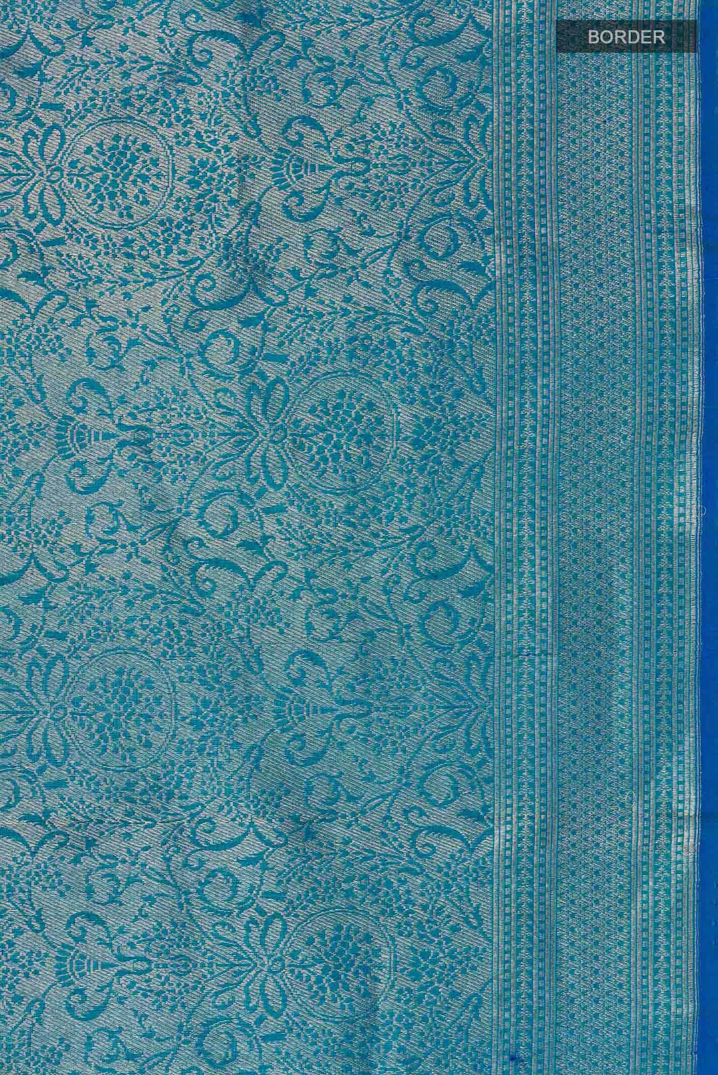 Blue Banarasi Katan Silk Saree