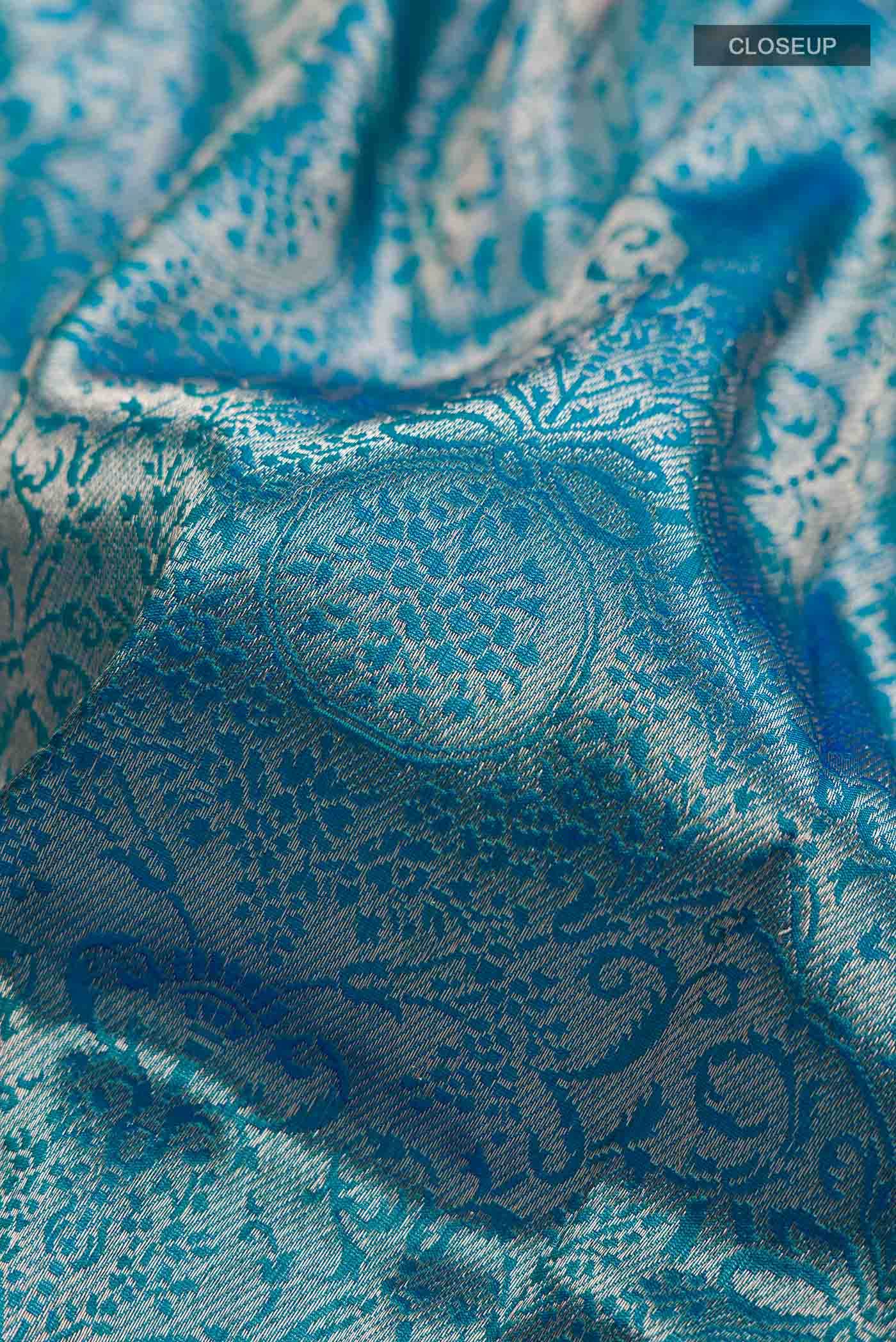Blue Banarasi Katan Silk Saree
