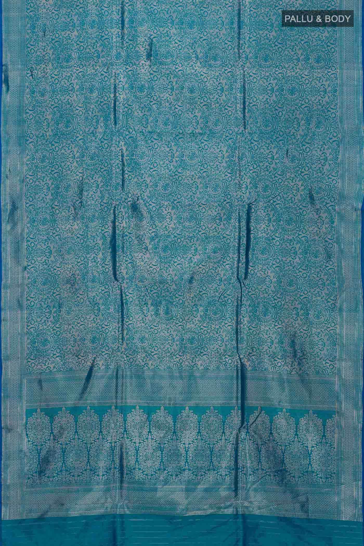 Blue Banarasi Katan Silk Saree