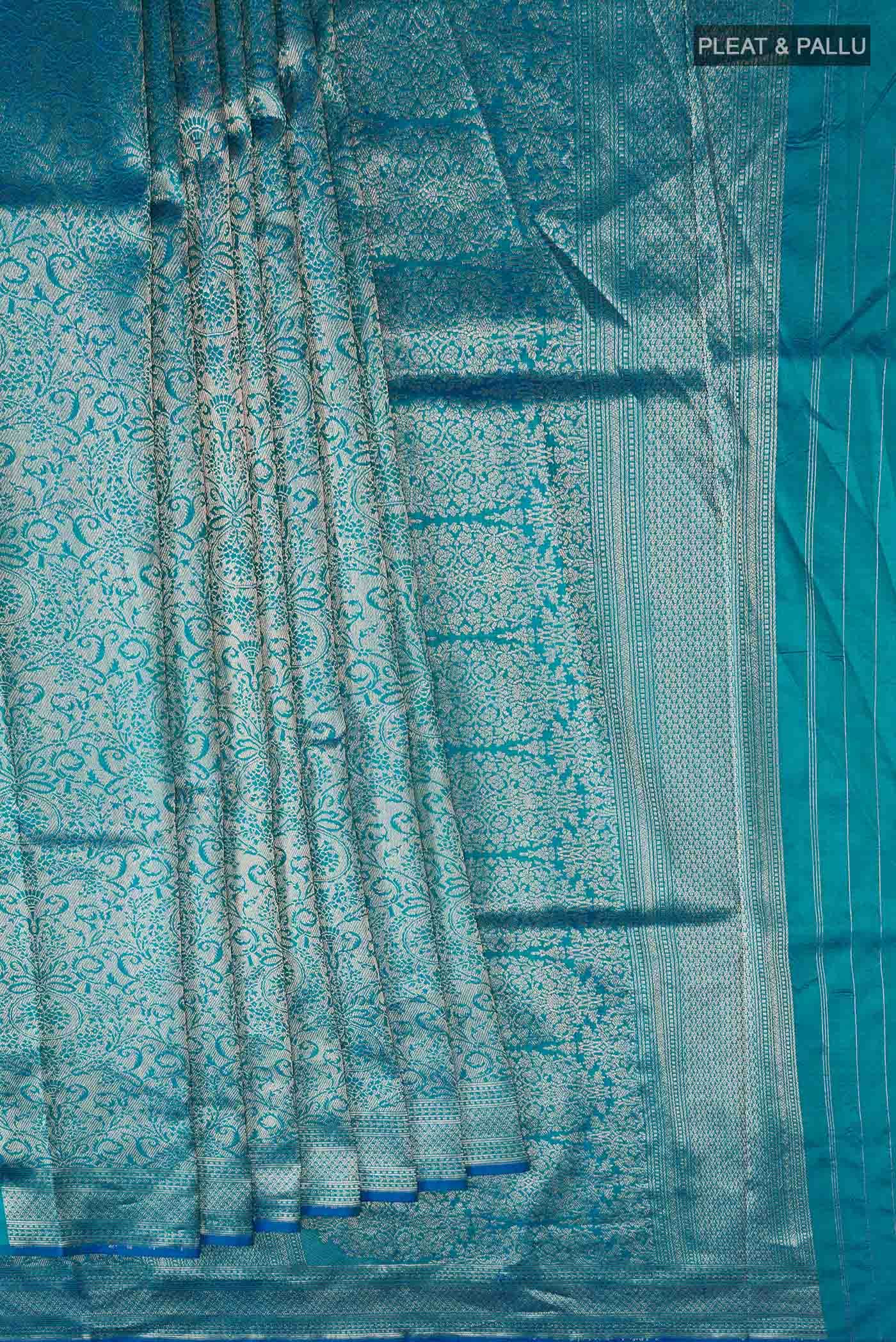 Blue Banarasi Katan Silk Saree