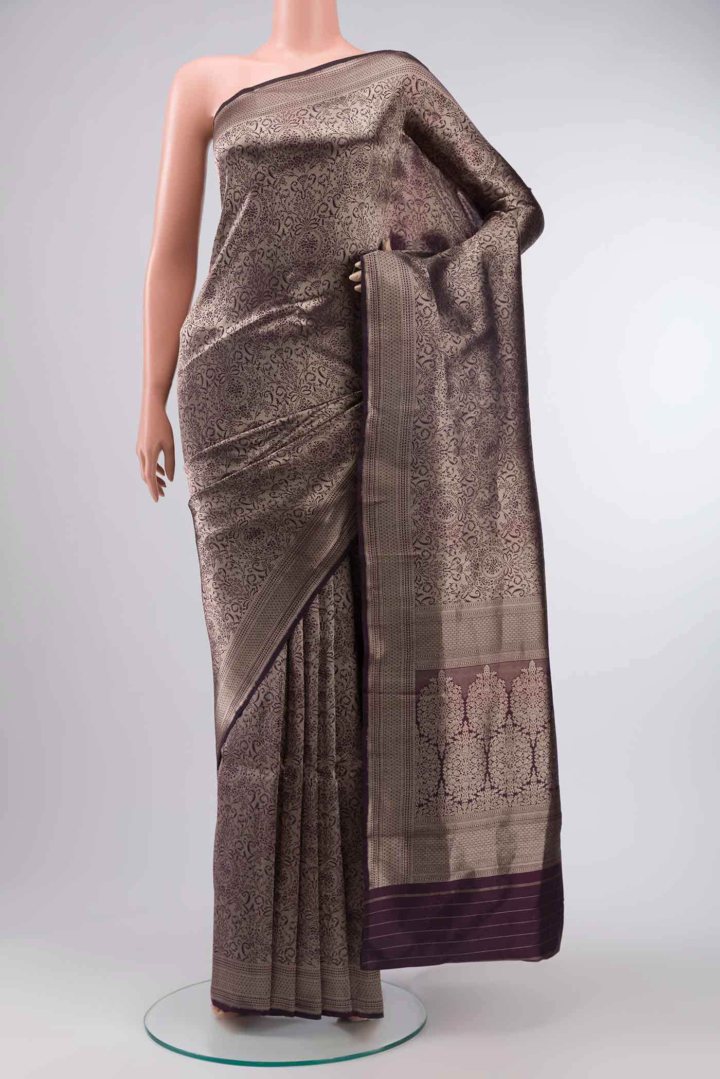 Violet Banarasi Silk Saree