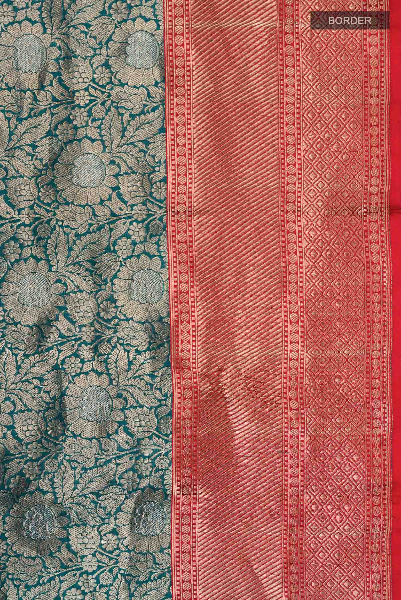 Blue Banarasi Katan Silk Saree