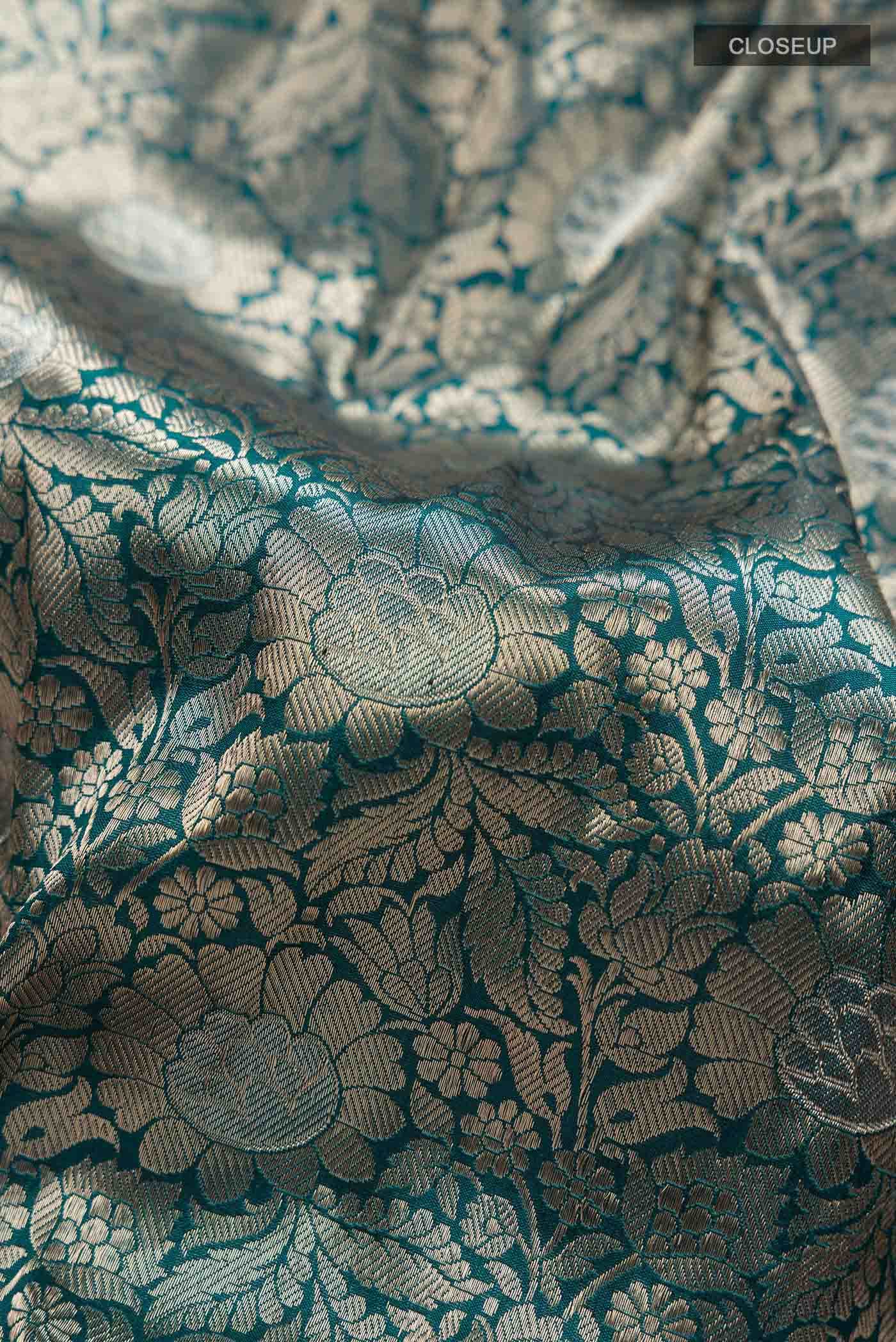 Blue Banarasi Katan Silk Saree