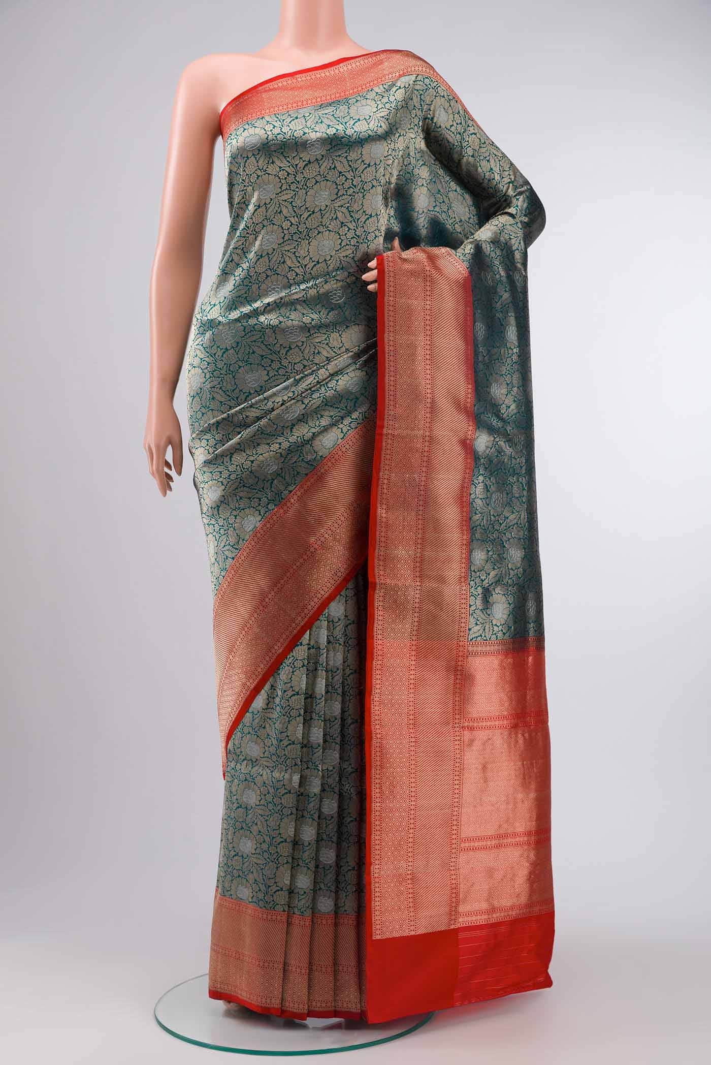 Blue Banarasi Katan Silk Saree