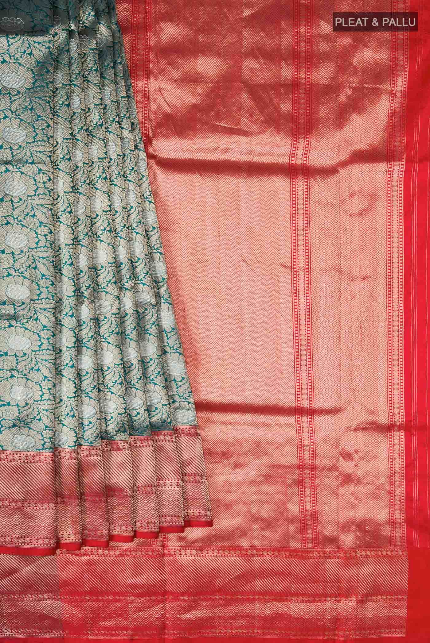 Blue Banarasi Katan Silk Saree
