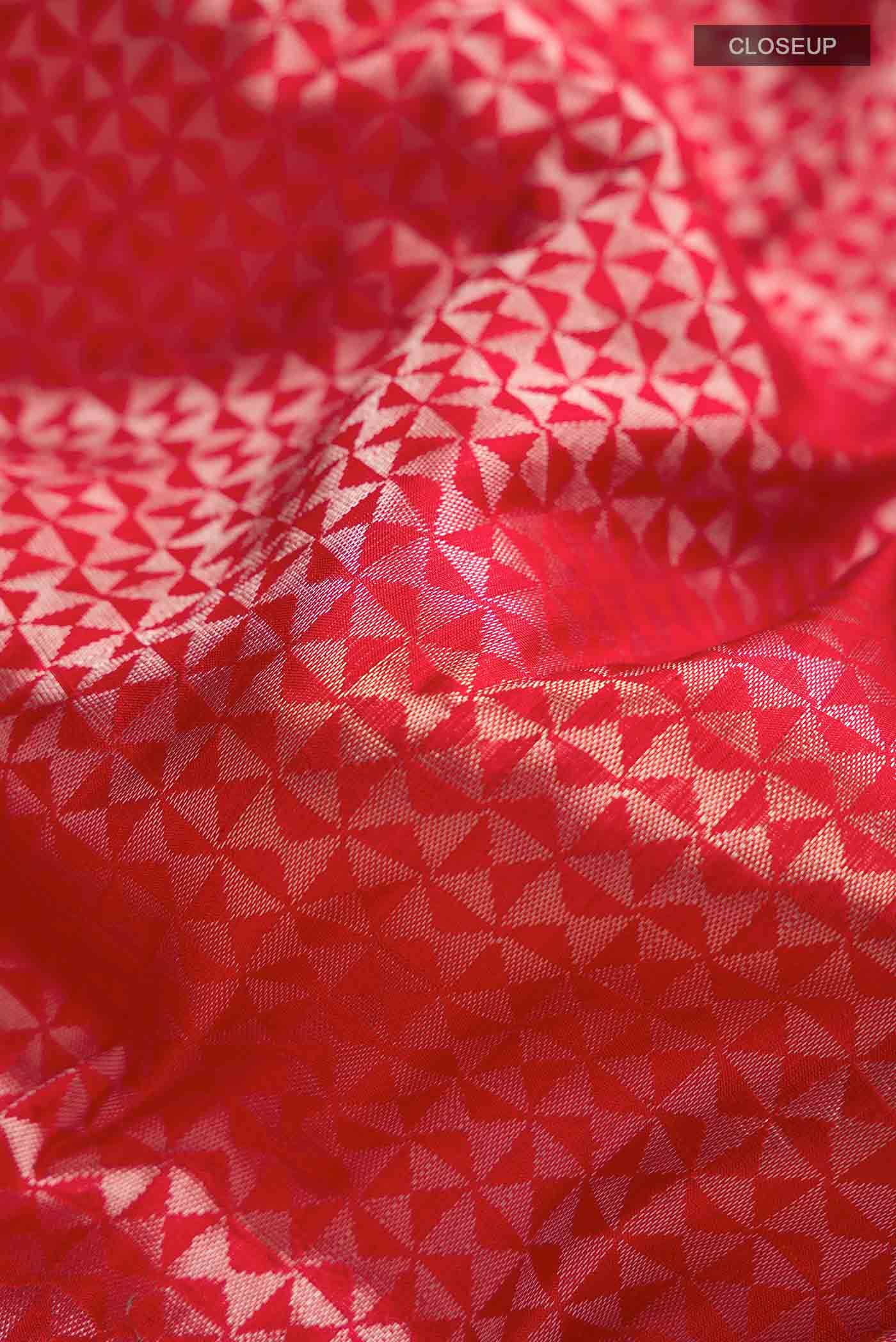 Red Banarasi Katan Silk Saree