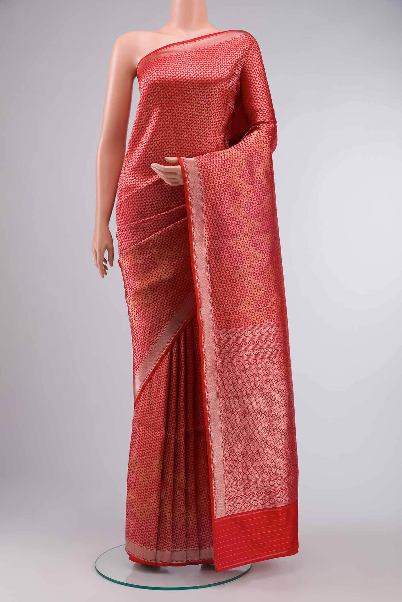 Red Banarasi Katan Silk Saree