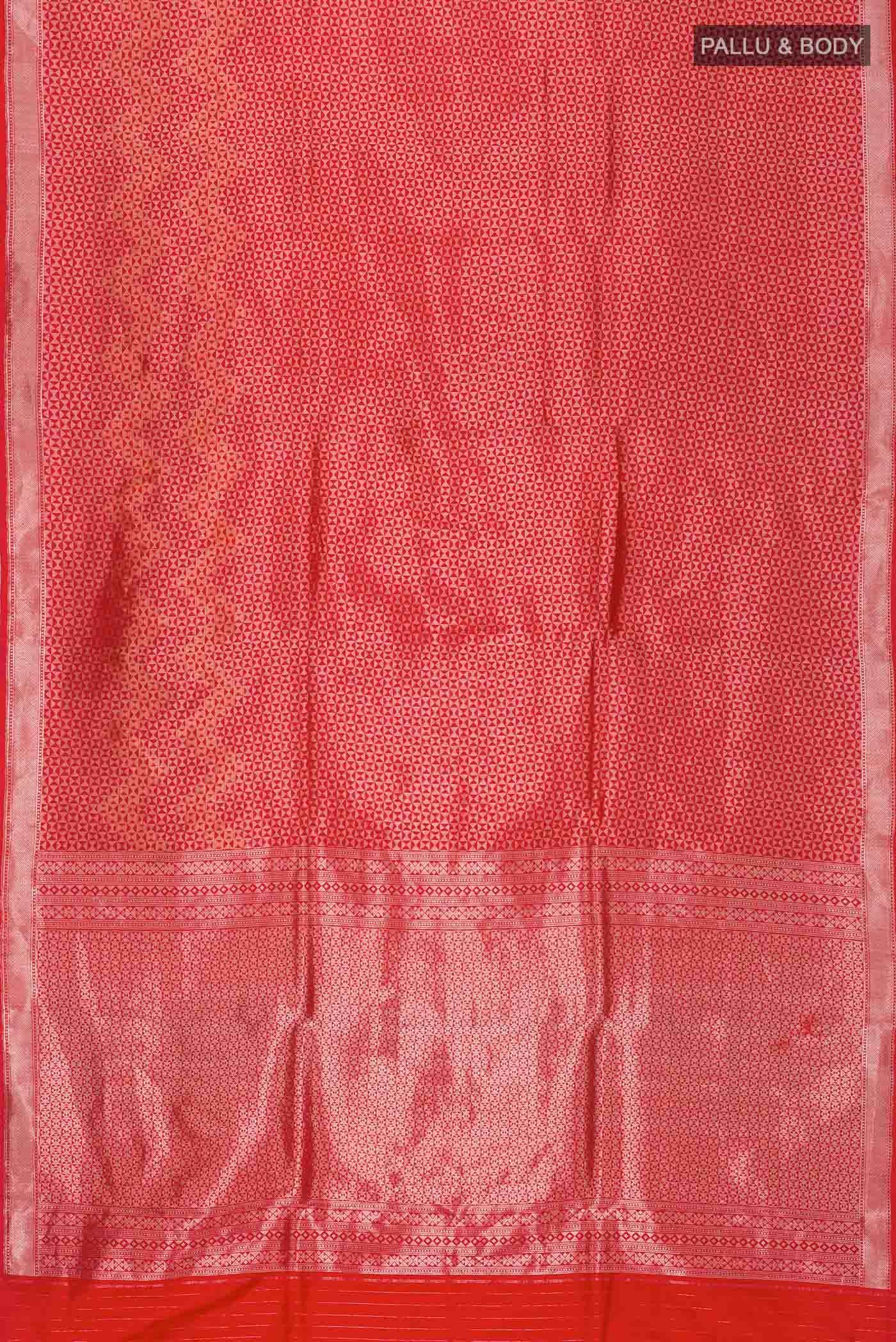 Red Banarasi Katan Silk Saree