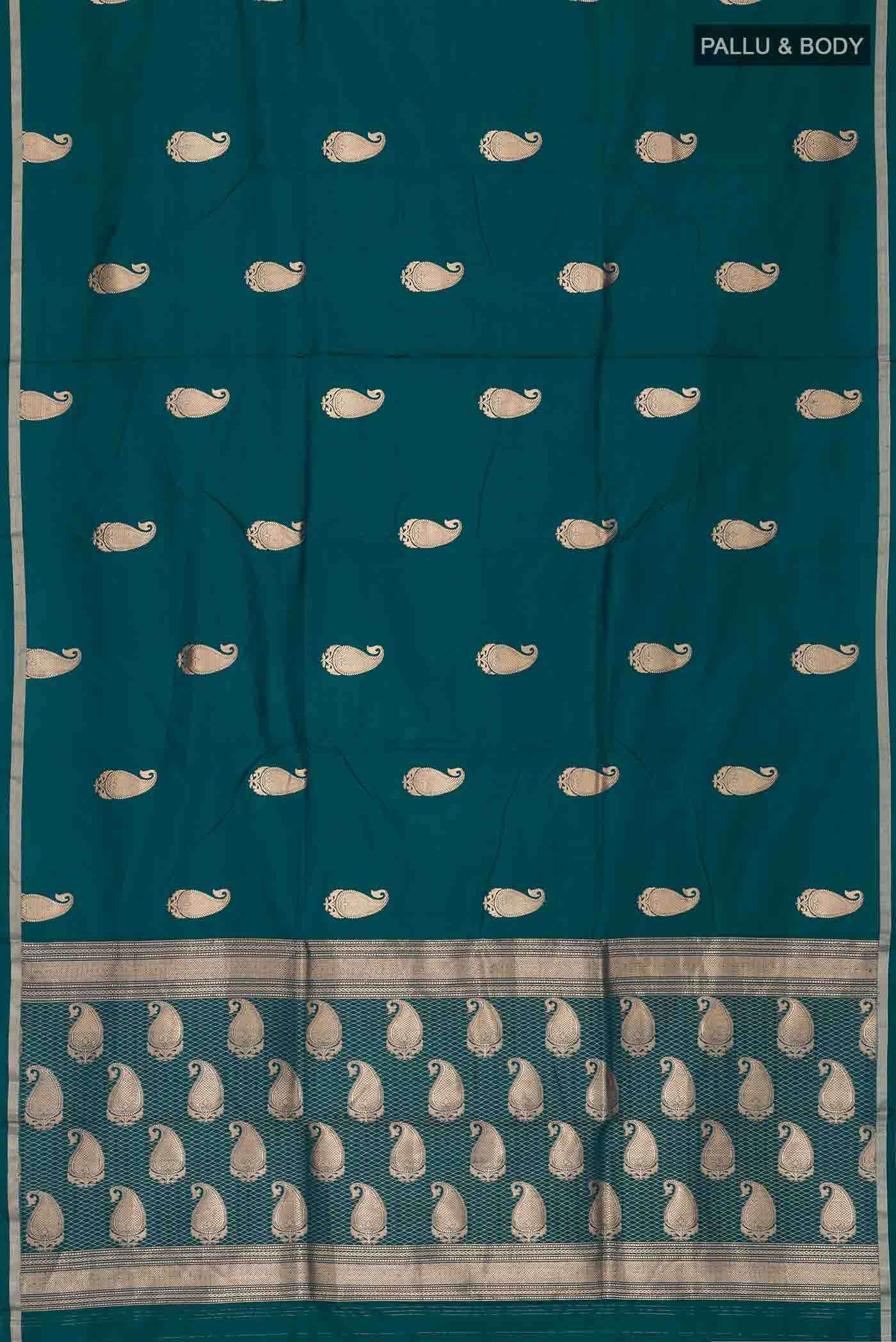 Blue Banarasi Katan Silk Saree