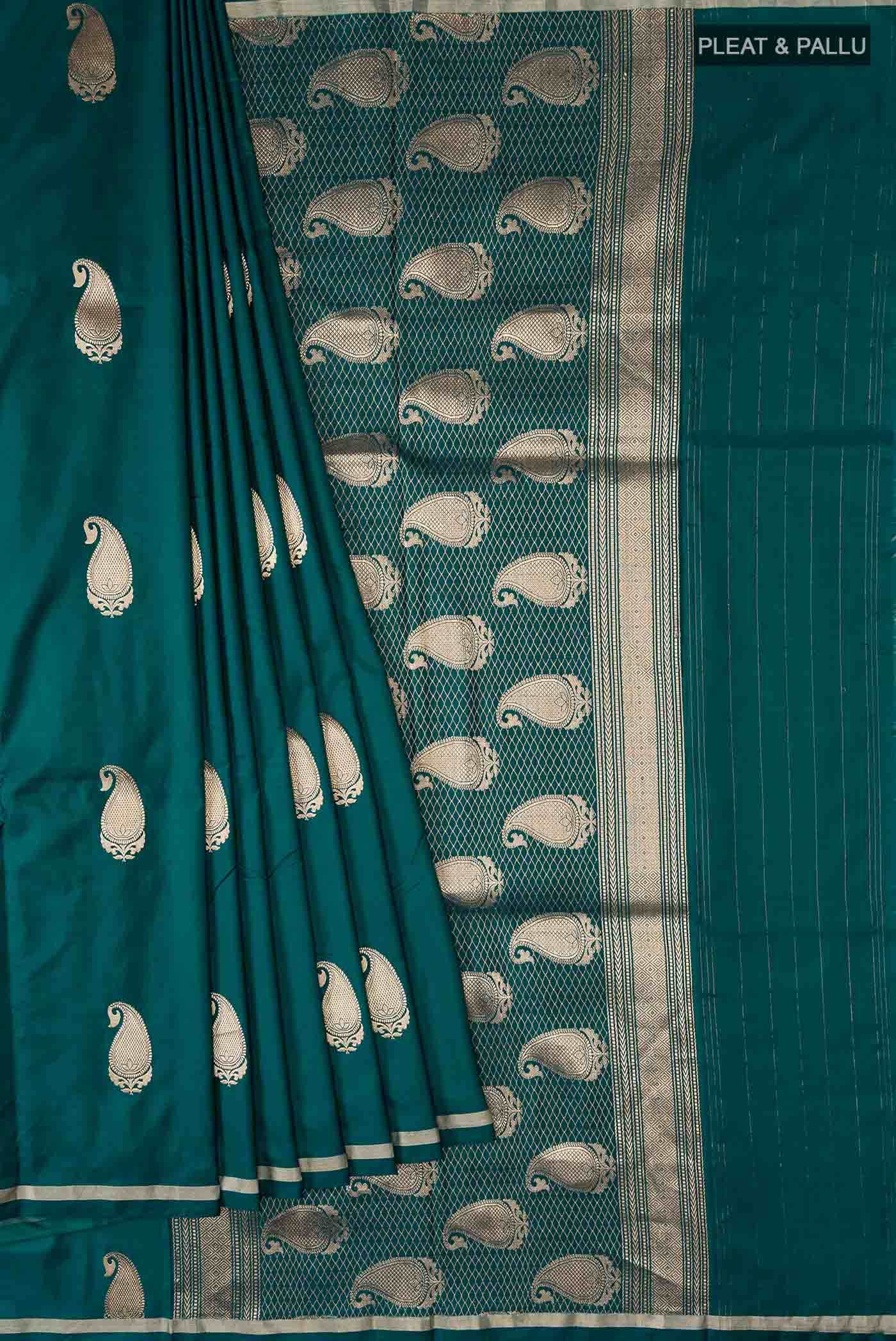 Blue Banarasi Katan Silk Saree