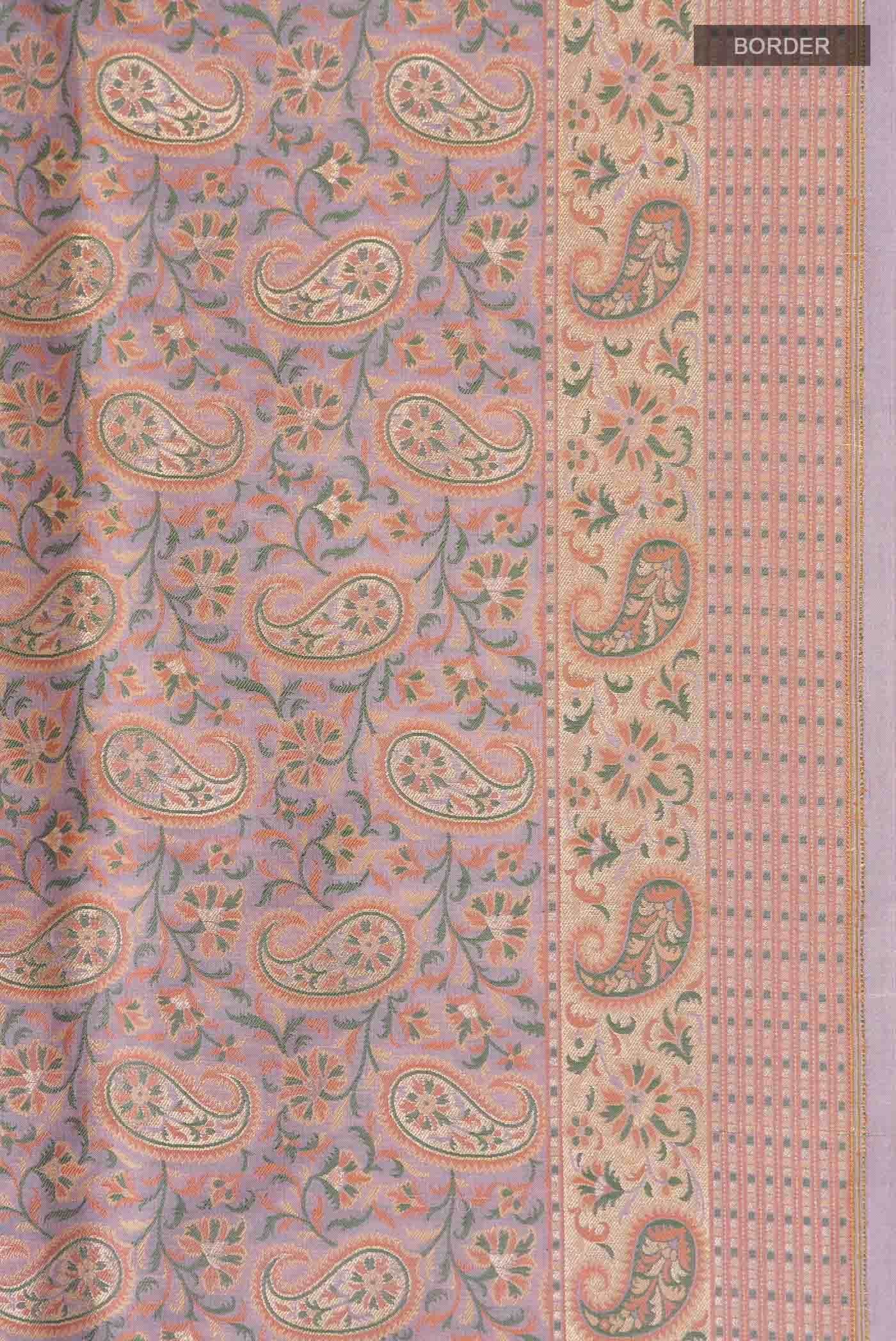 Lilac Banarasi Tanchoi Silk Saree