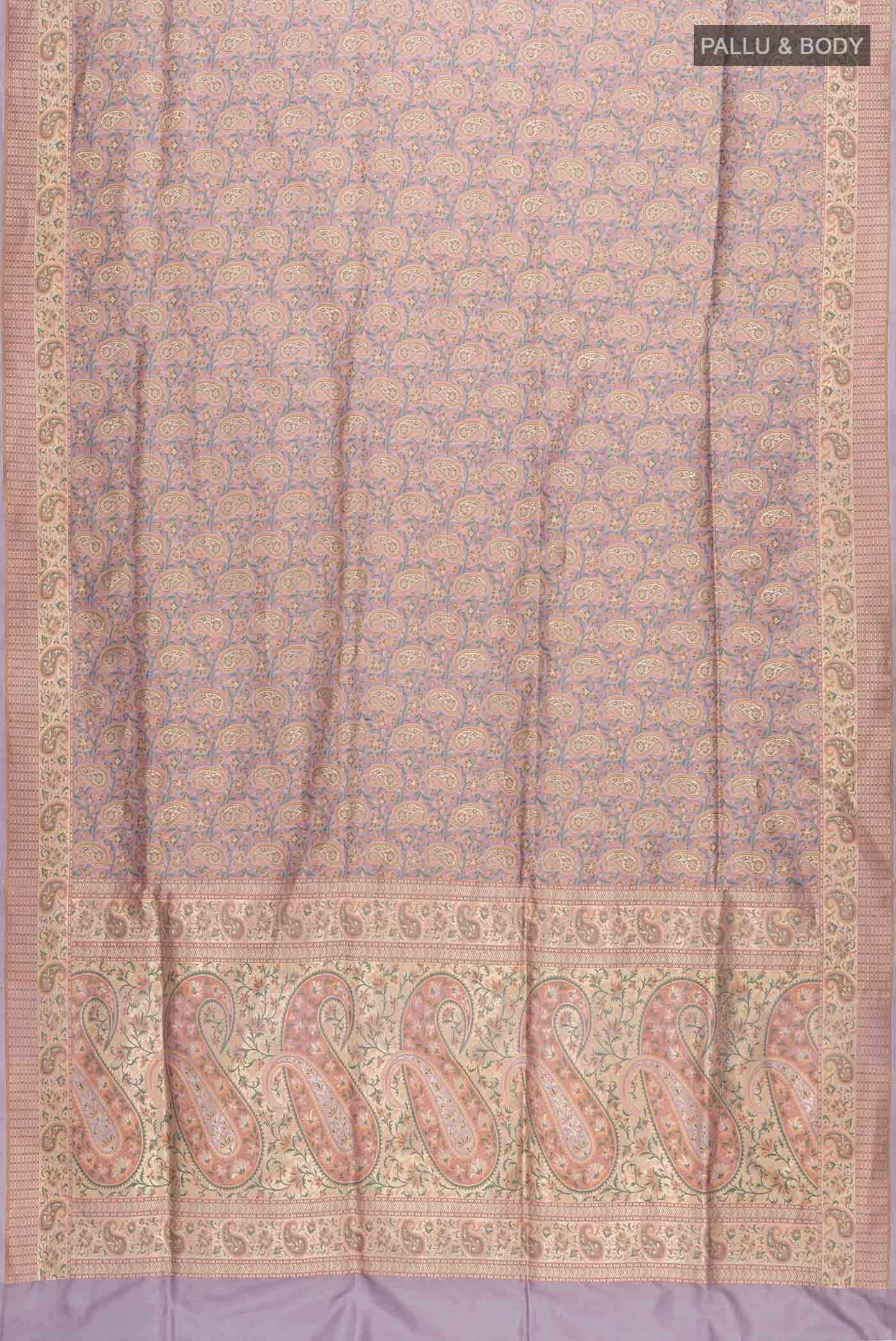 Lilac Banarasi Tanchoi Silk Saree