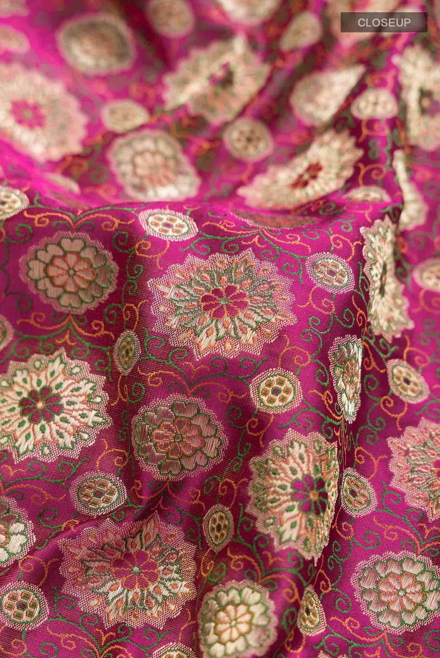 Pink Banarasi Silk Saree