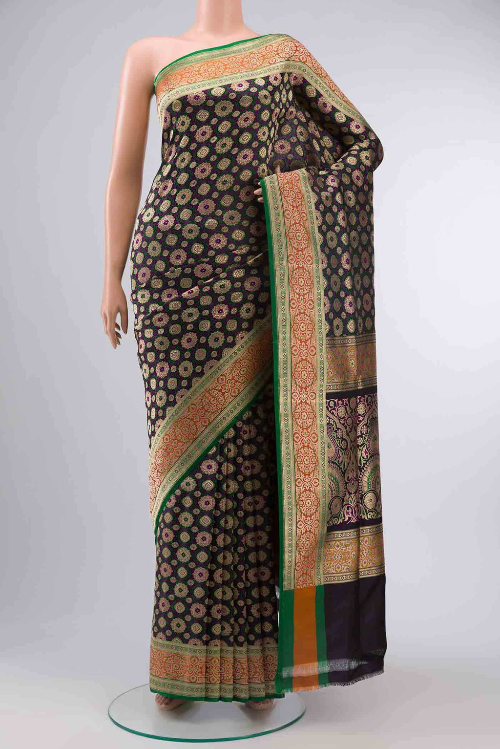 Black Banarasi Silk Saree