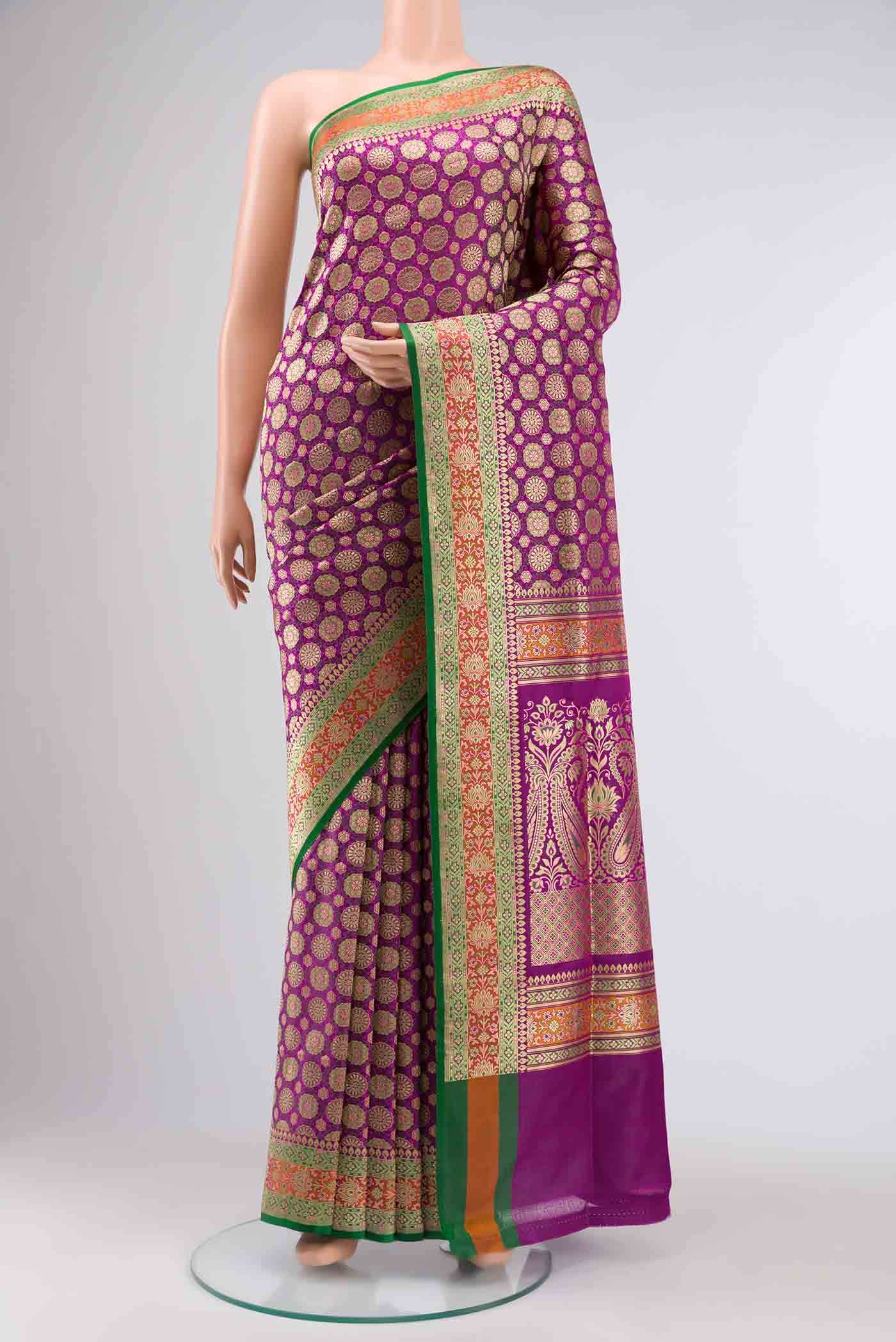 Purple Banarasi Silk Saree