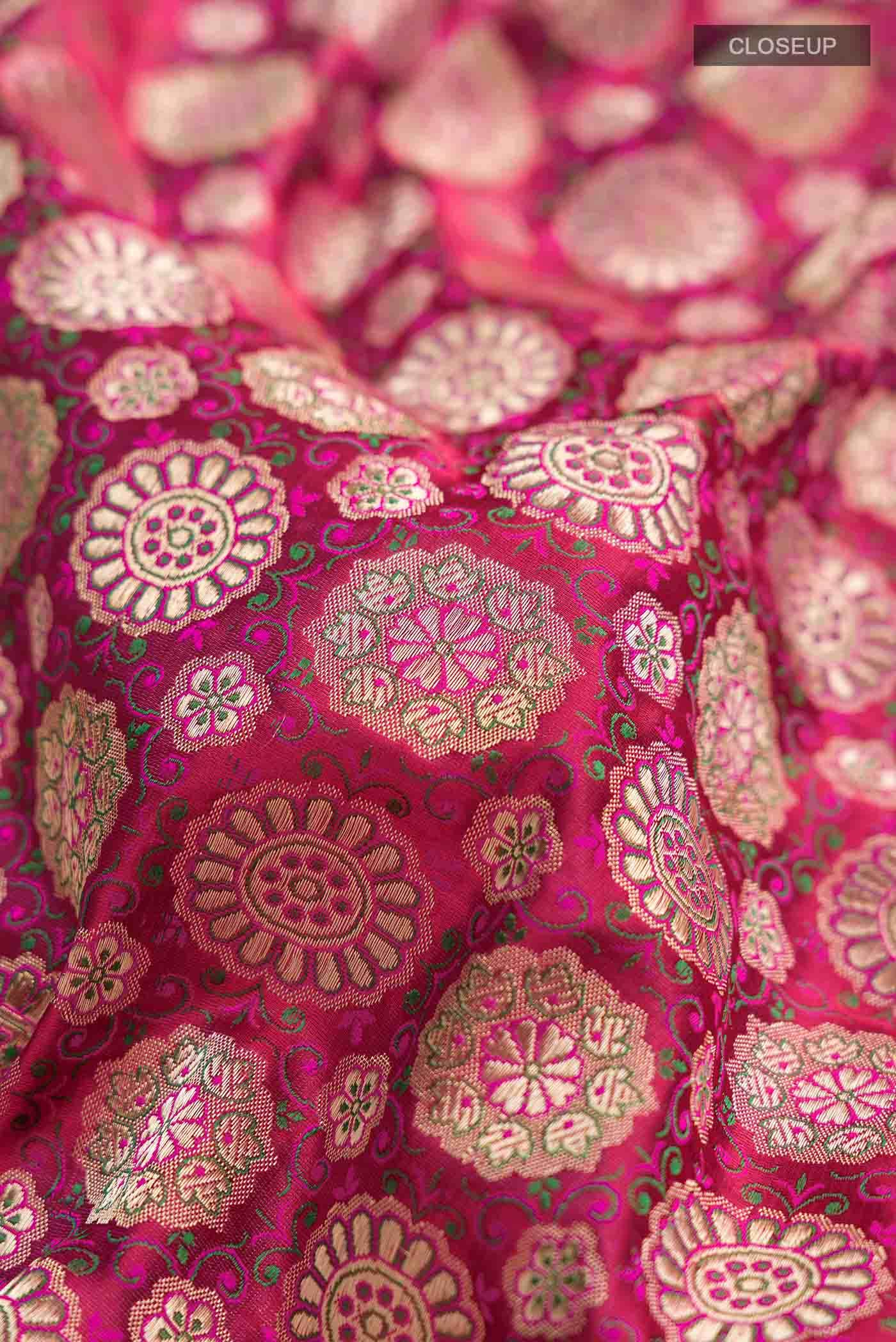 Pink Banarasi Silk Saree