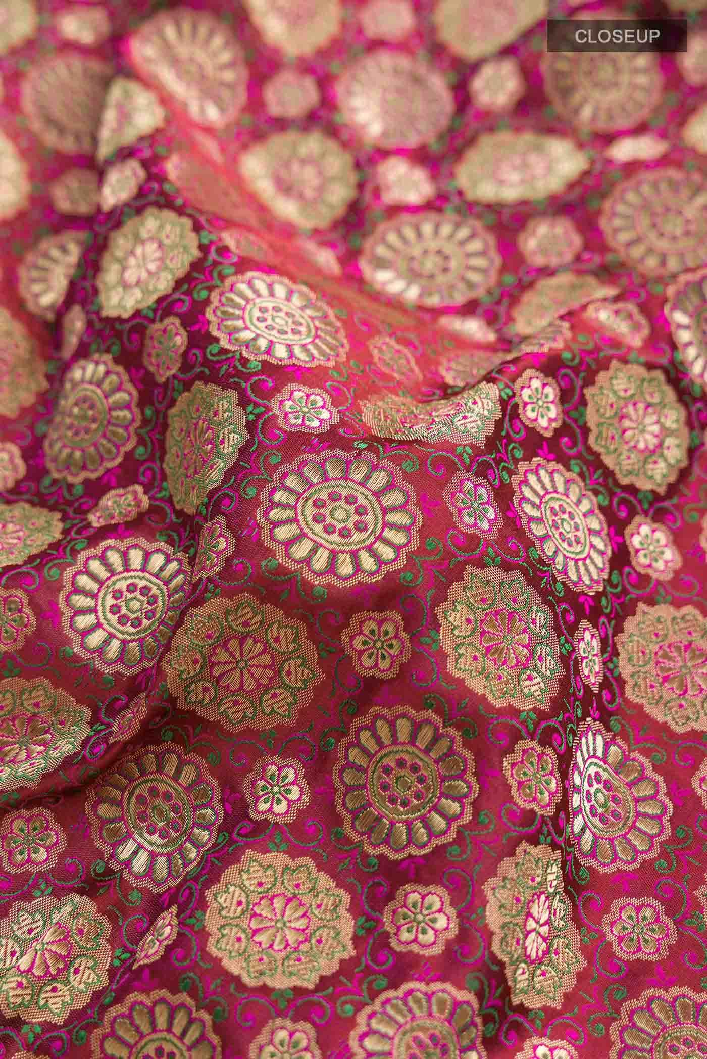 Maroon Banarasi Silk Saree