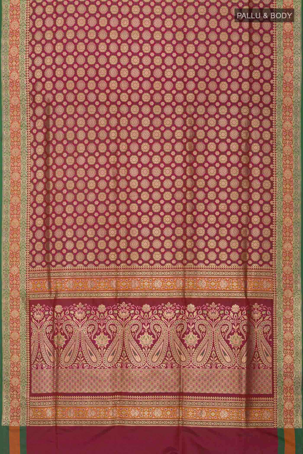 Maroon Banarasi Silk Saree