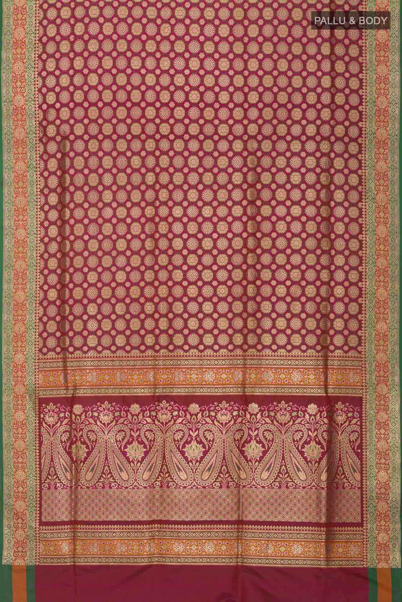 Maroon Banarasi Silk Saree