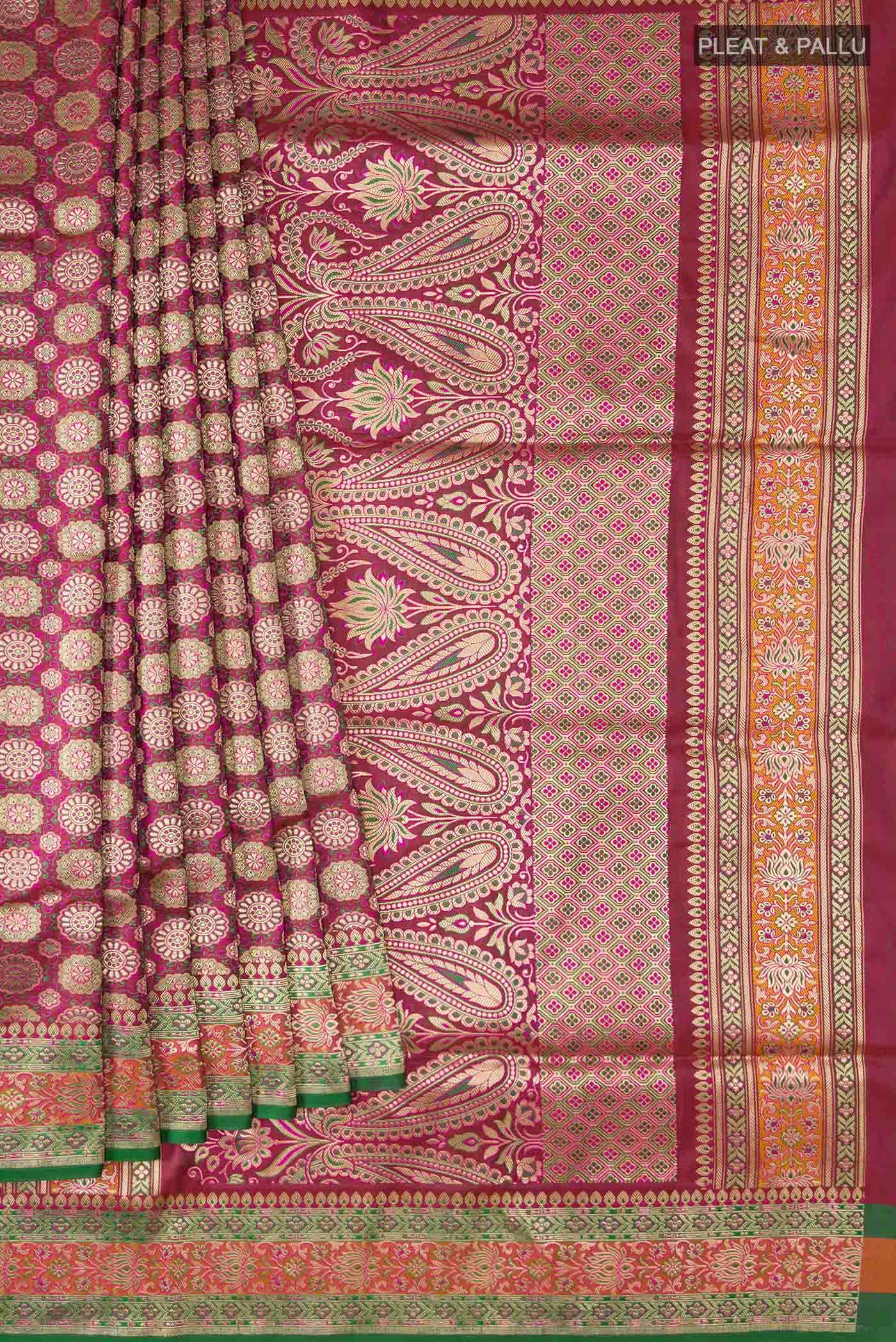 Maroon Banarasi Silk Saree