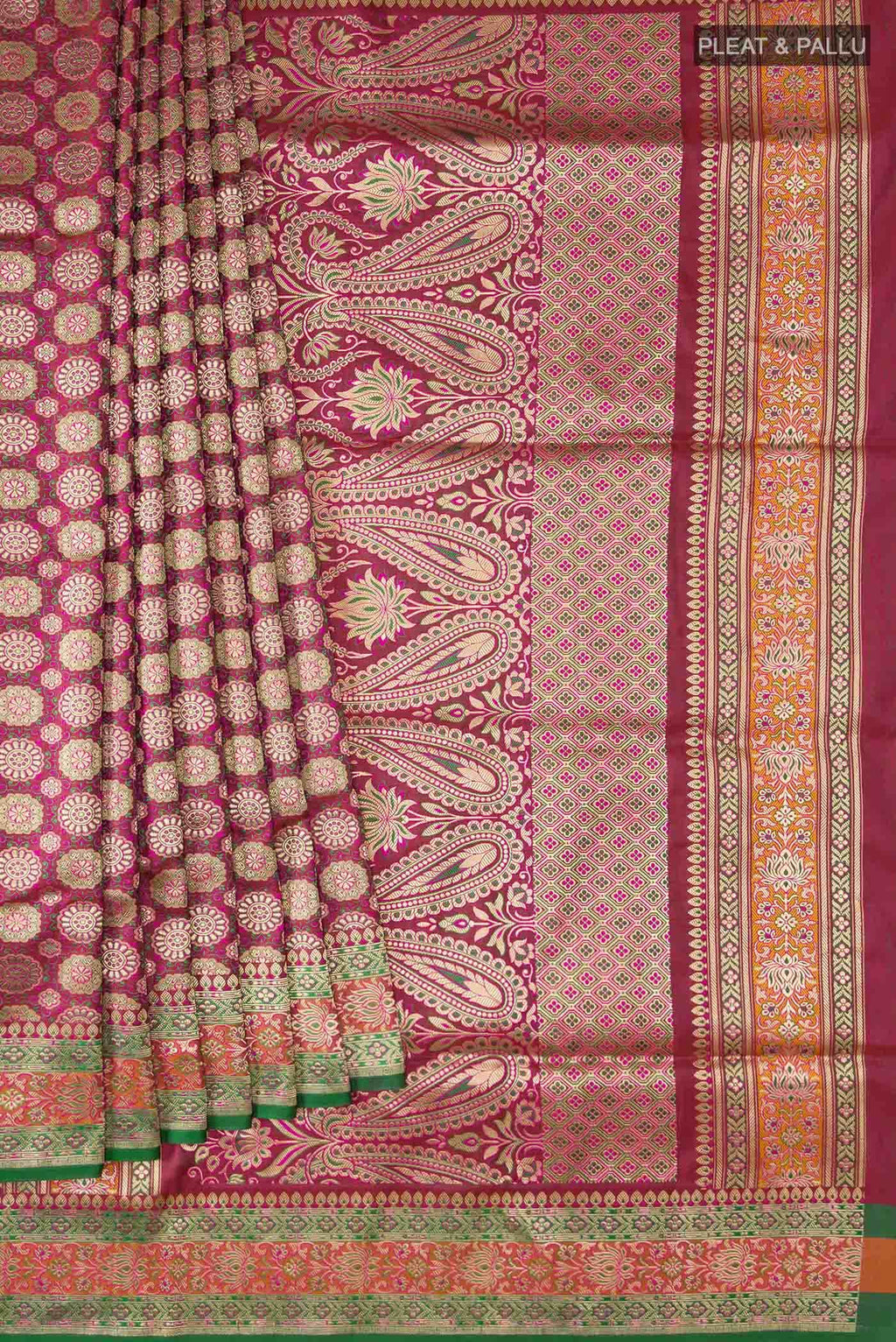 Maroon Banarasi Silk Saree