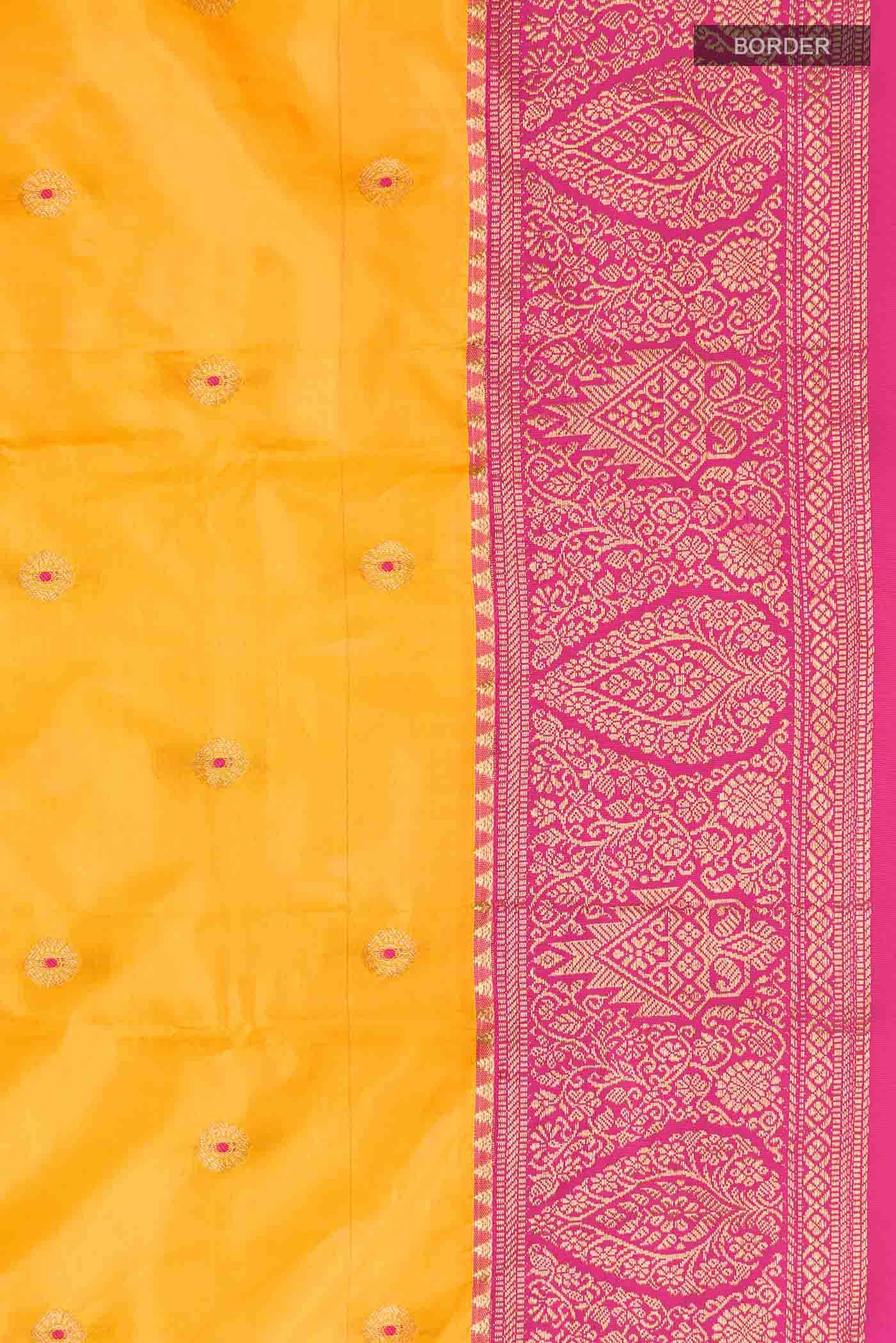 Yellow Bangalore Silk Saree