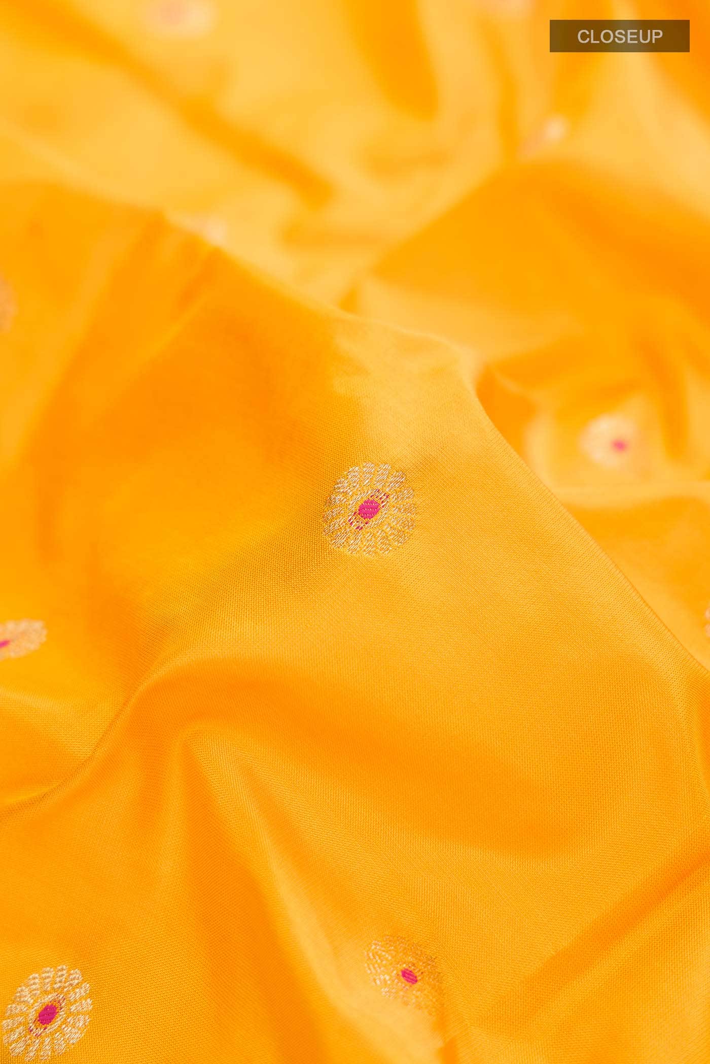 Yellow Bangalore Silk Saree