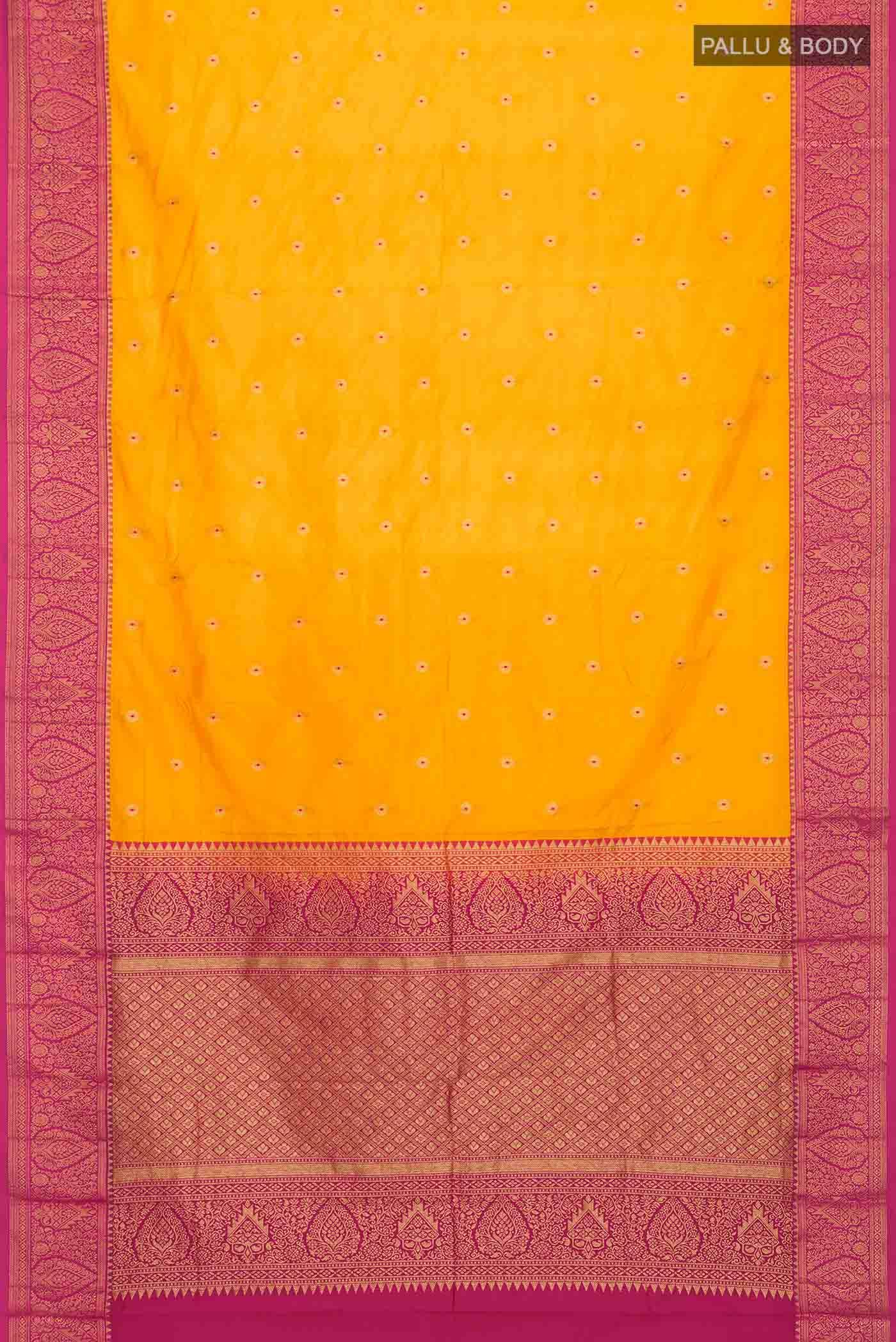 Yellow Bangalore Silk Saree