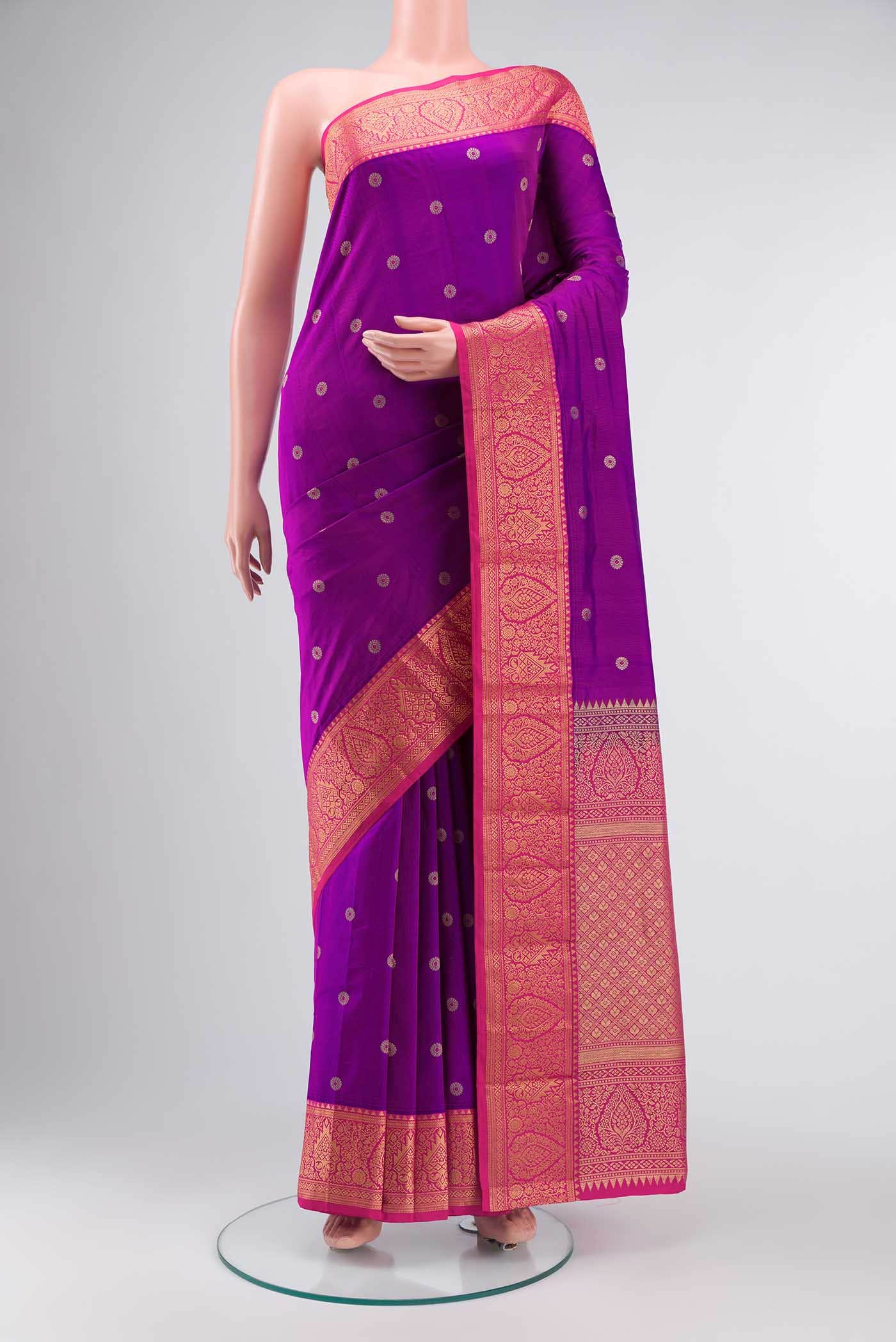 Purple Bangalore Silk Saree