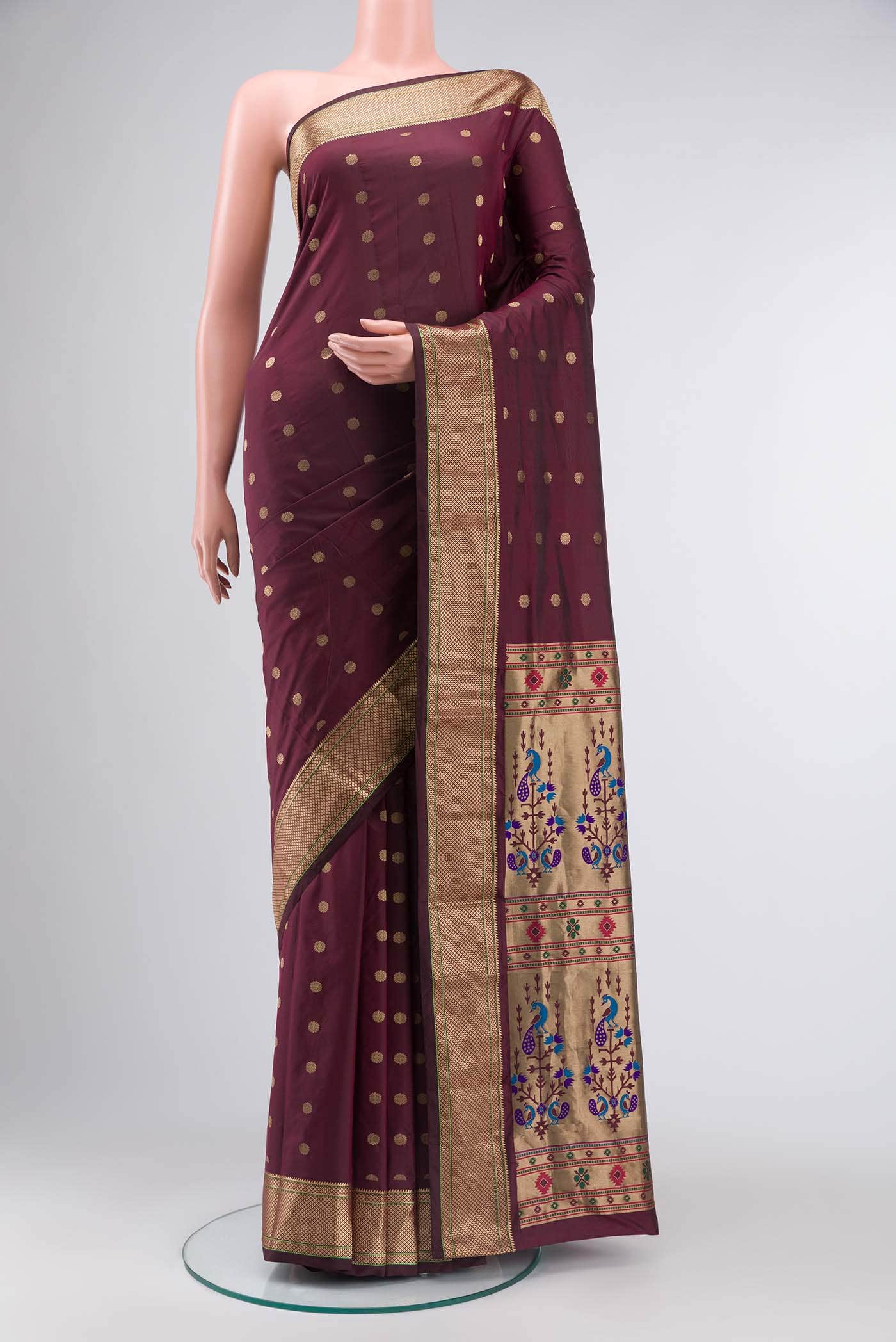 Maroon Bangalore Silk Saree