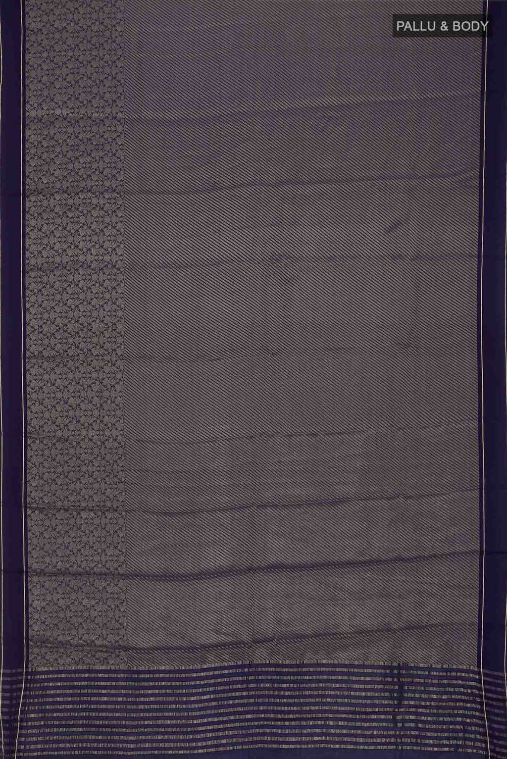 Navy Blue Mysore Crepe Saree