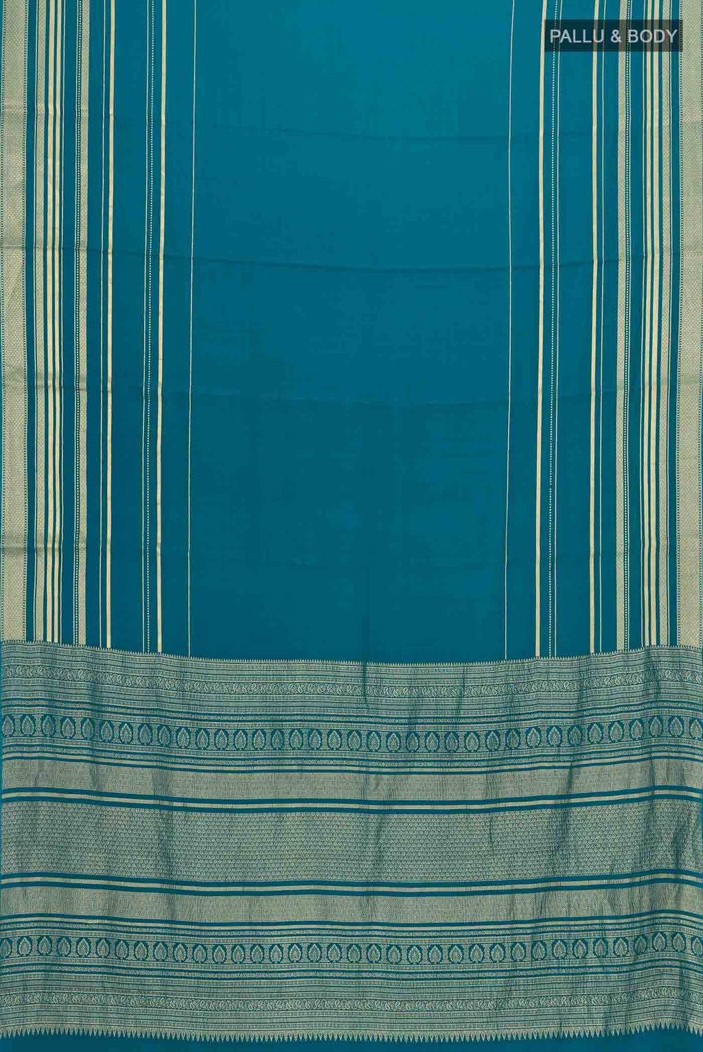 Blue Mysore Crepe Saree