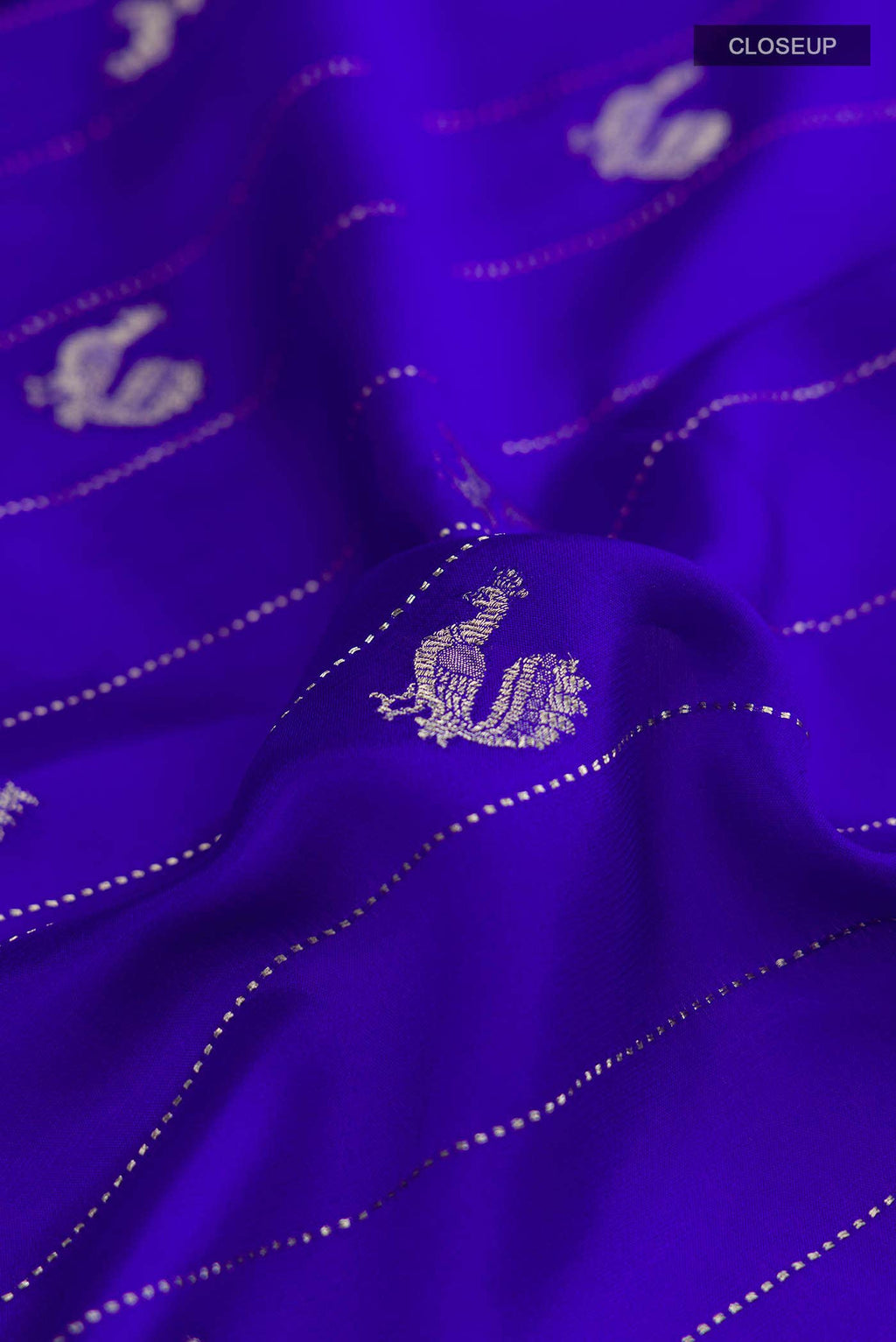 Blue Mysore Crepe Saree