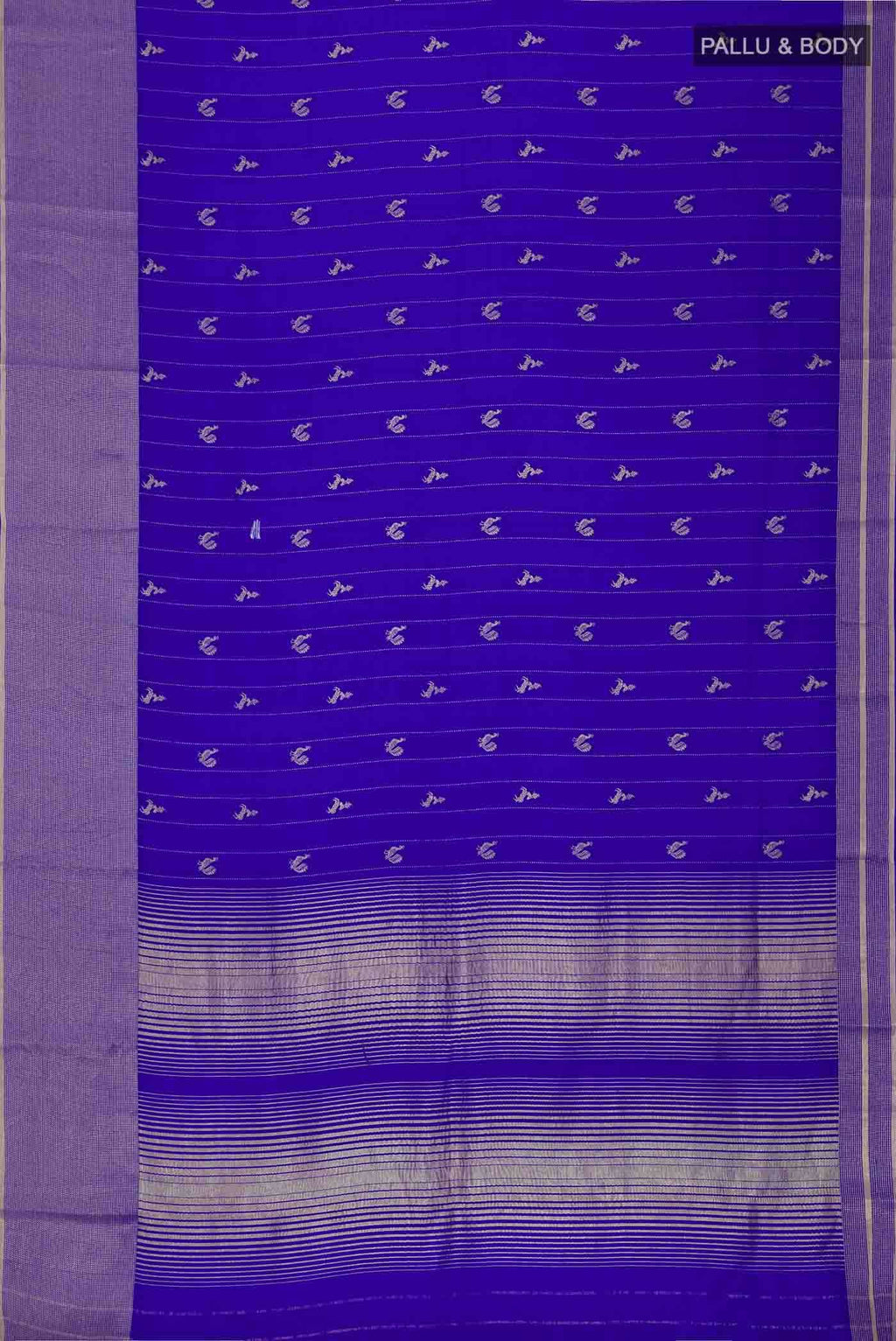 Blue Mysore Crepe Saree