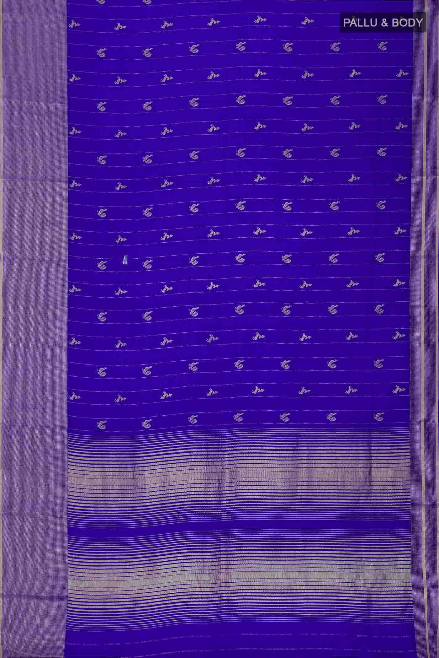 Blue Mysore Crepe Saree