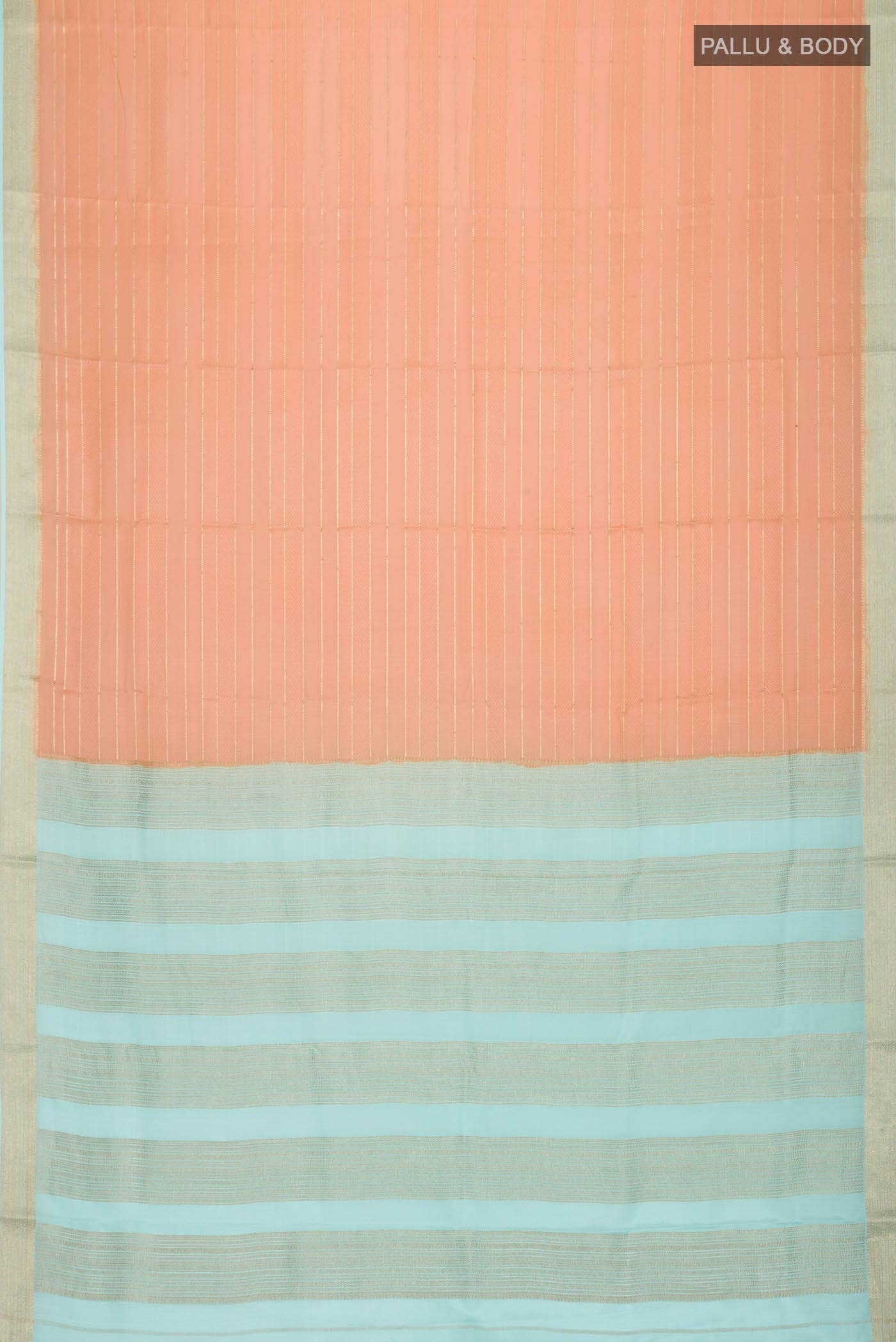 Peach Mysore Crepe Saree