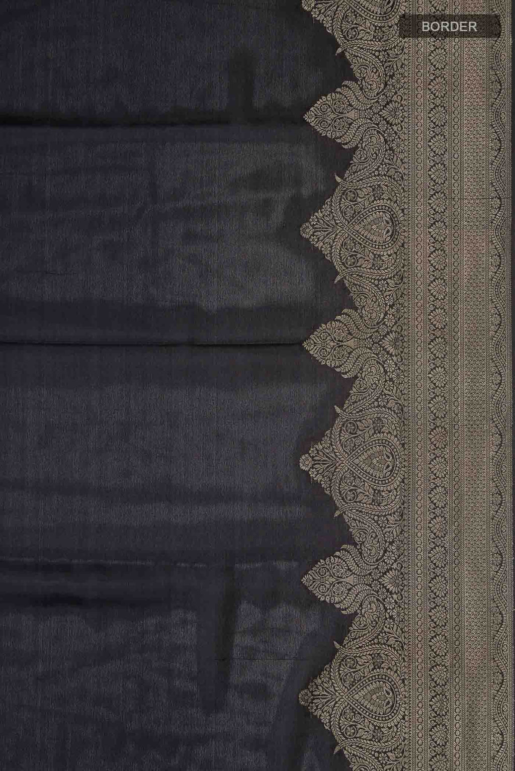 Black Mysore Crepe Saree