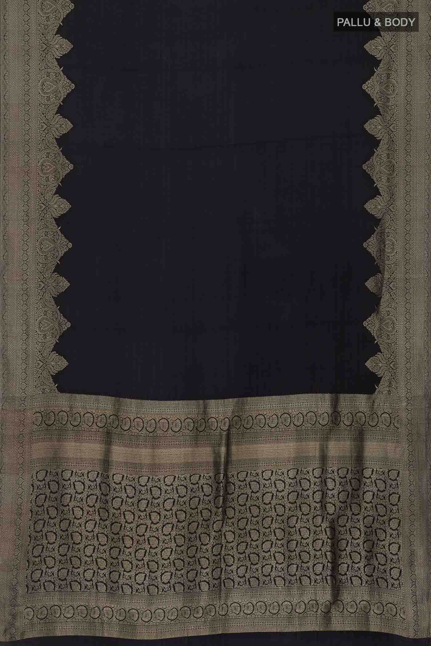 Black Mysore Crepe Saree