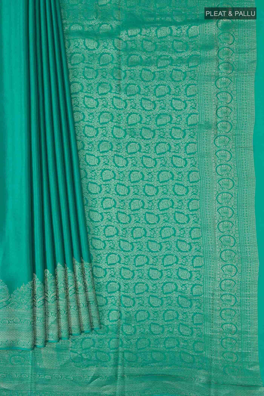 Teal Mysore Crepe Saree