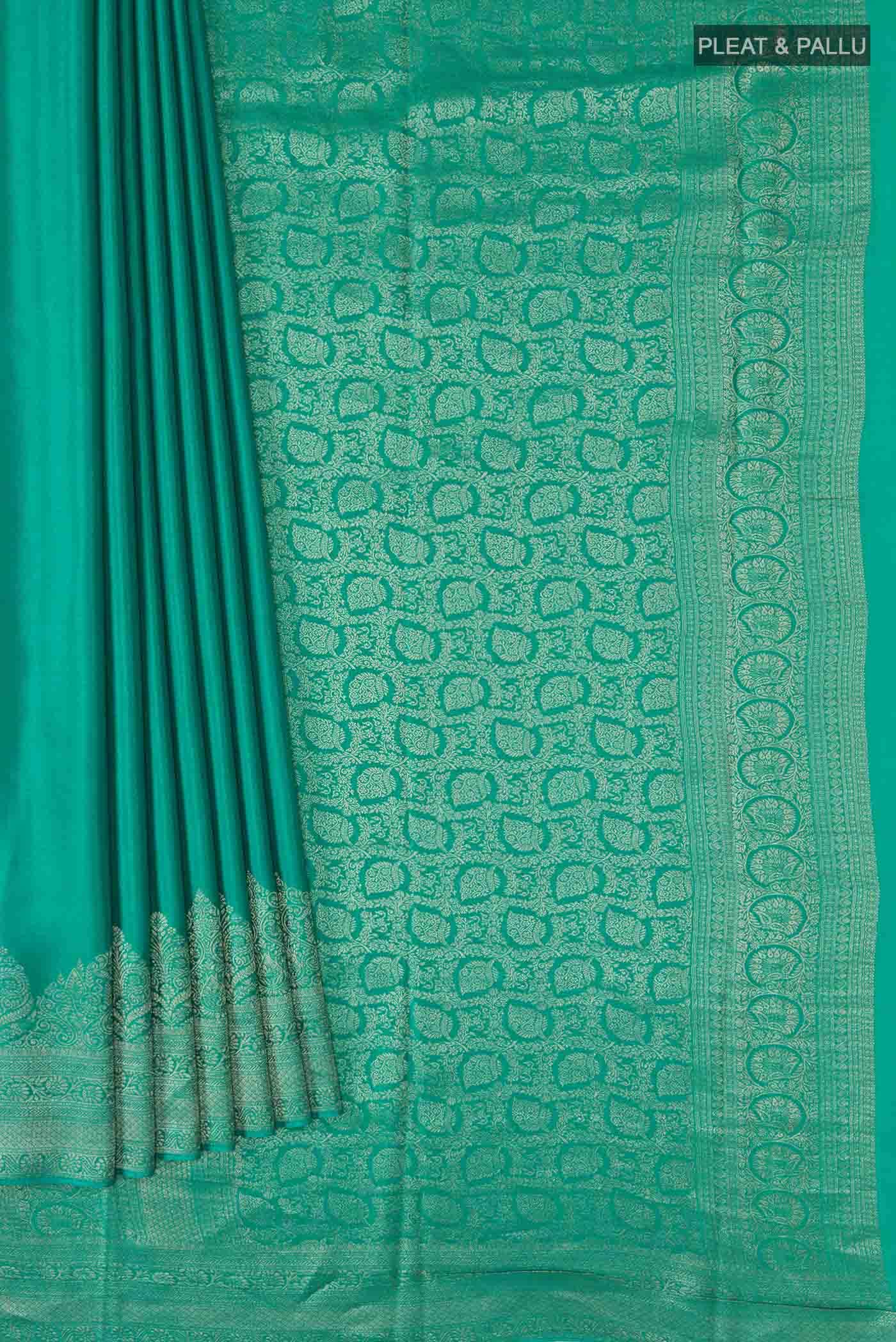 Teal Mysore Crepe Saree