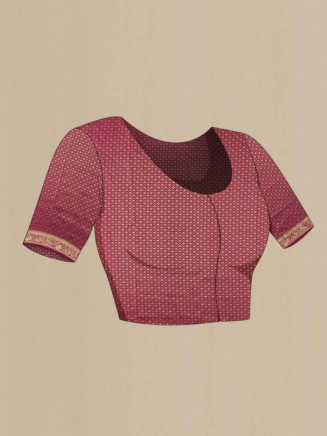Maroon Mysore Crepe Saree