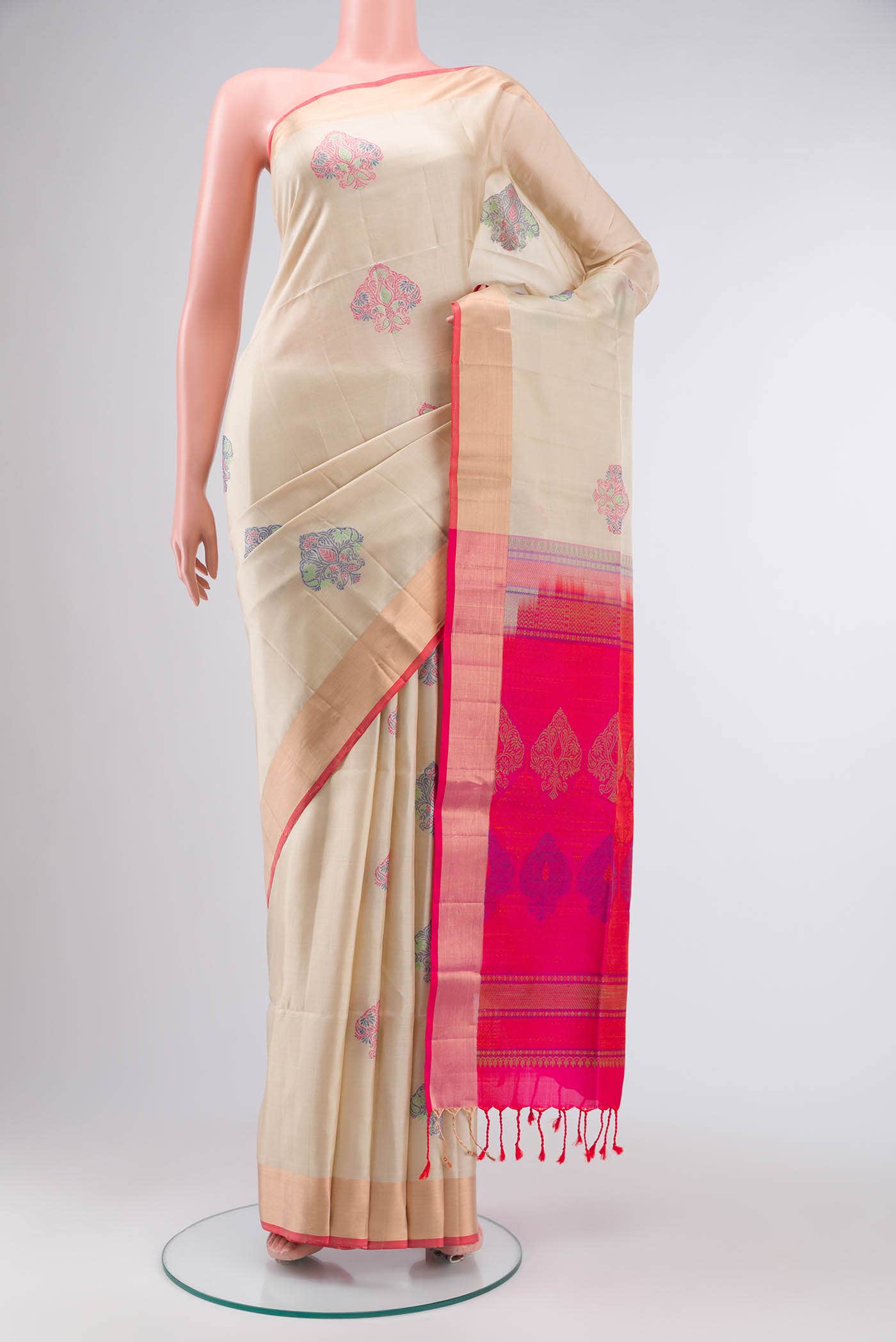 Beige Soft Silk Saree