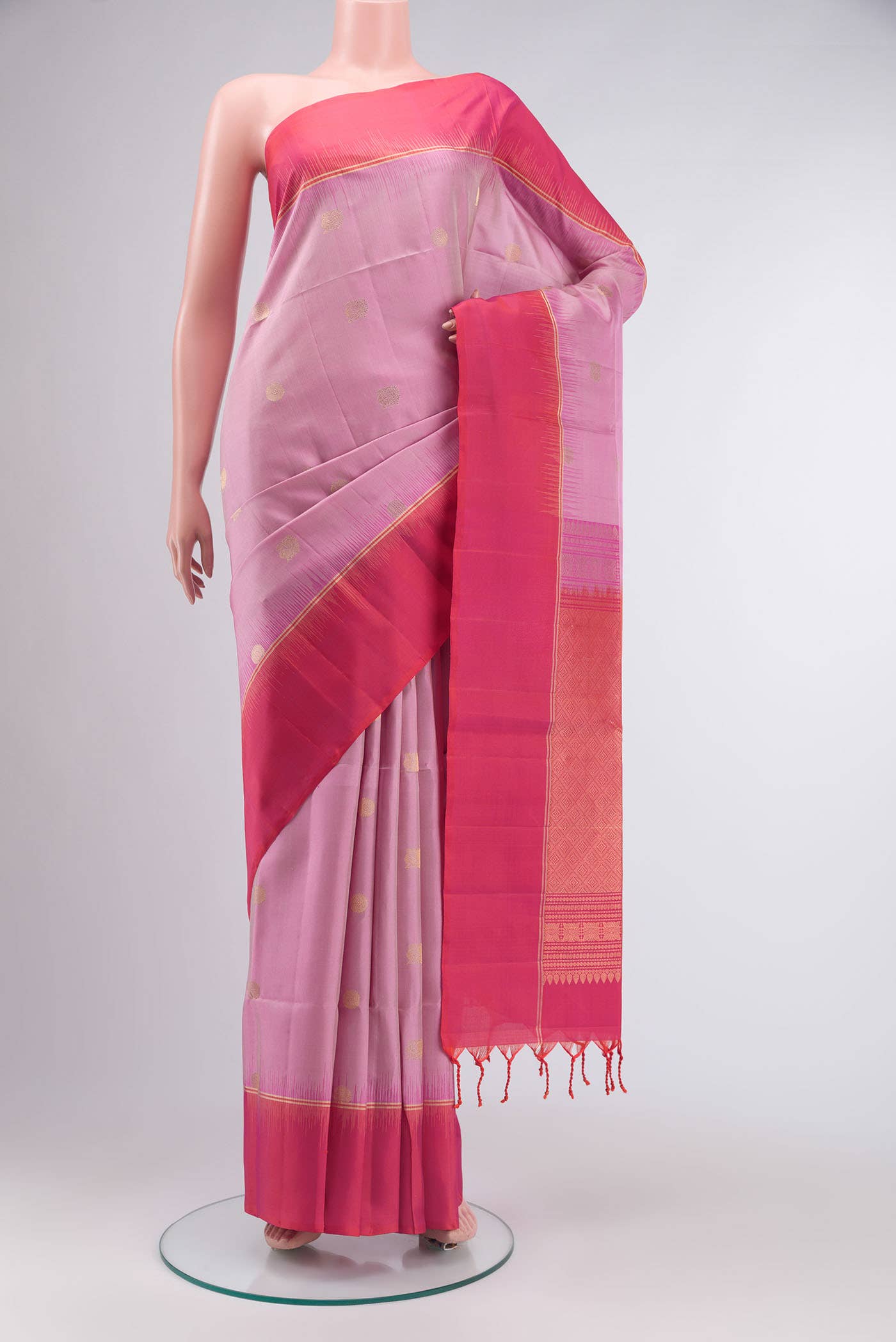 Rose pink Soft Silk Saree