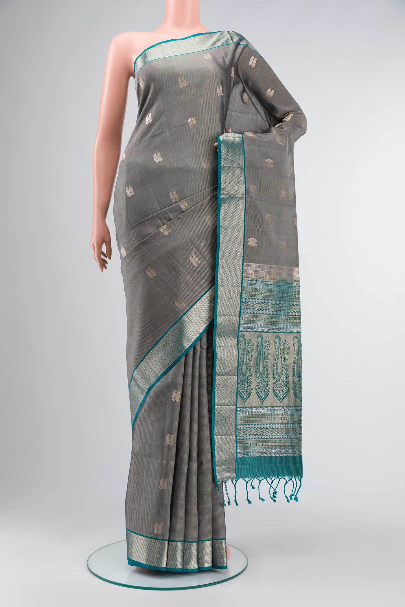Grey Soft Silk Saree