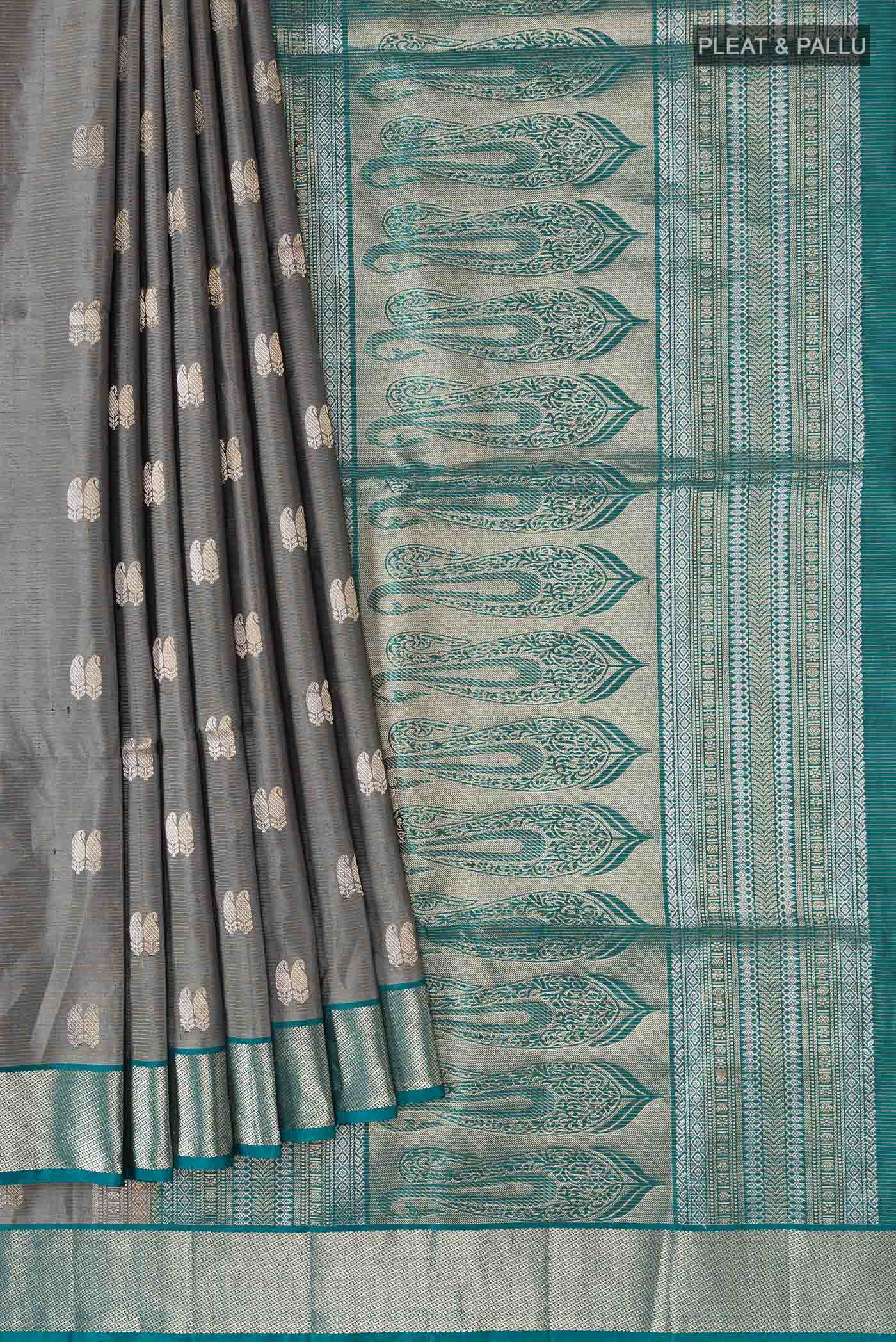 Grey Soft Silk Saree