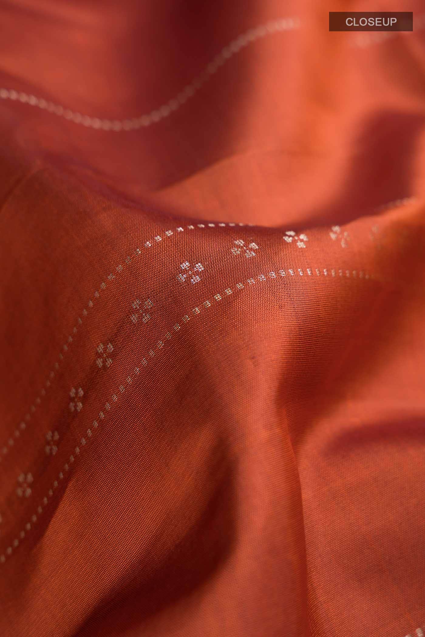 Brick Orange Soft Silk Saree
