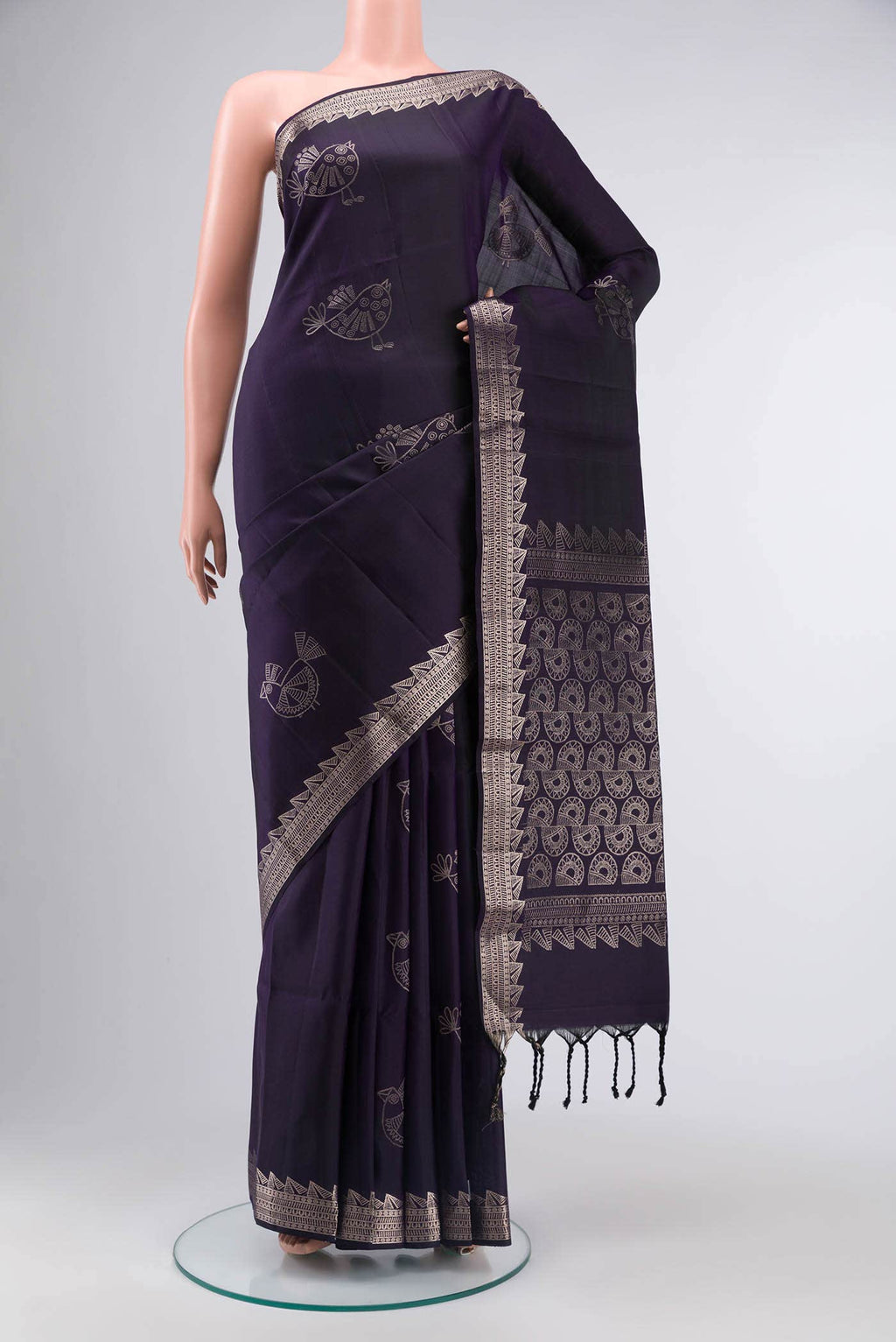 Navy Blue Soft Silk Saree