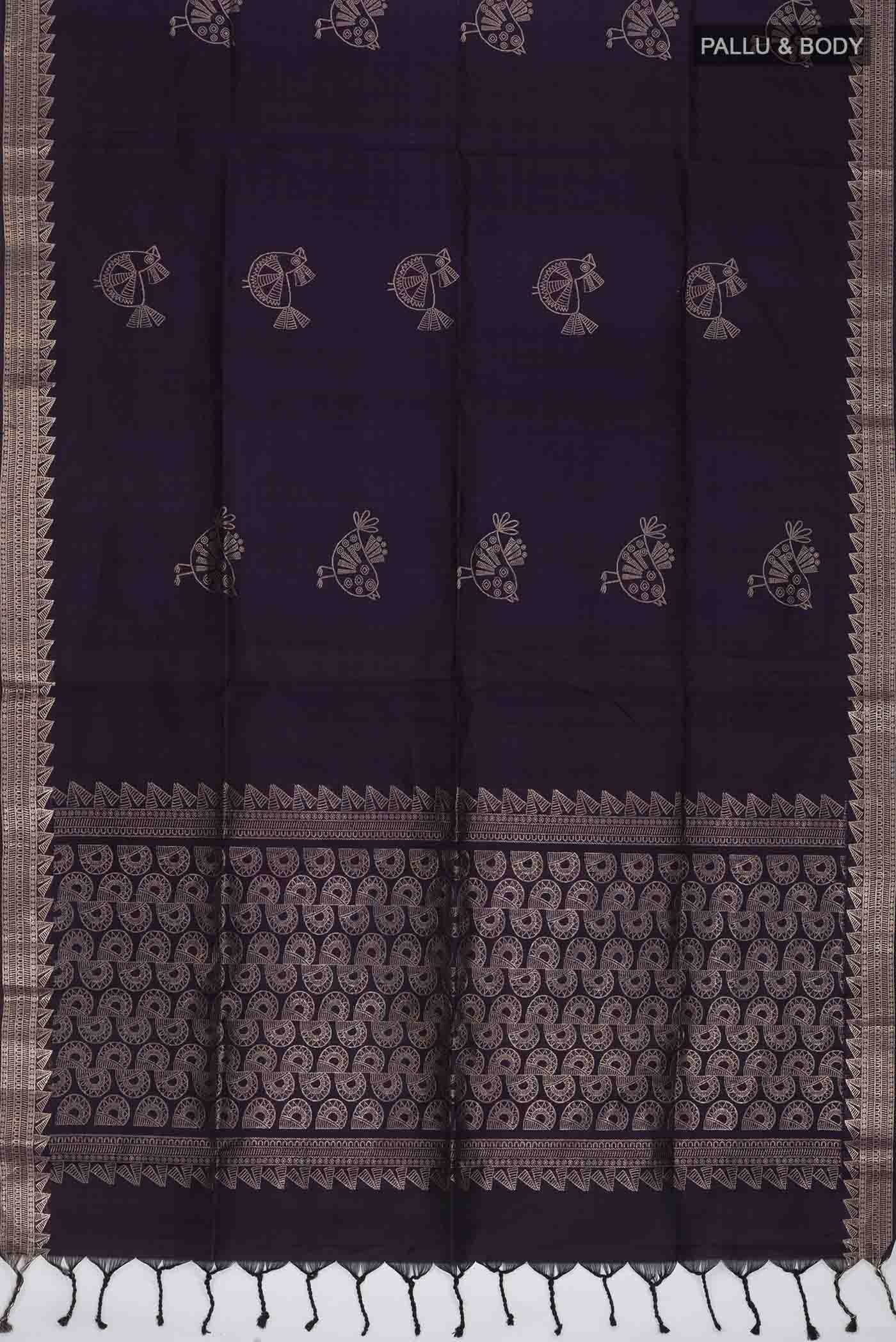 Navy Blue Soft Silk Saree